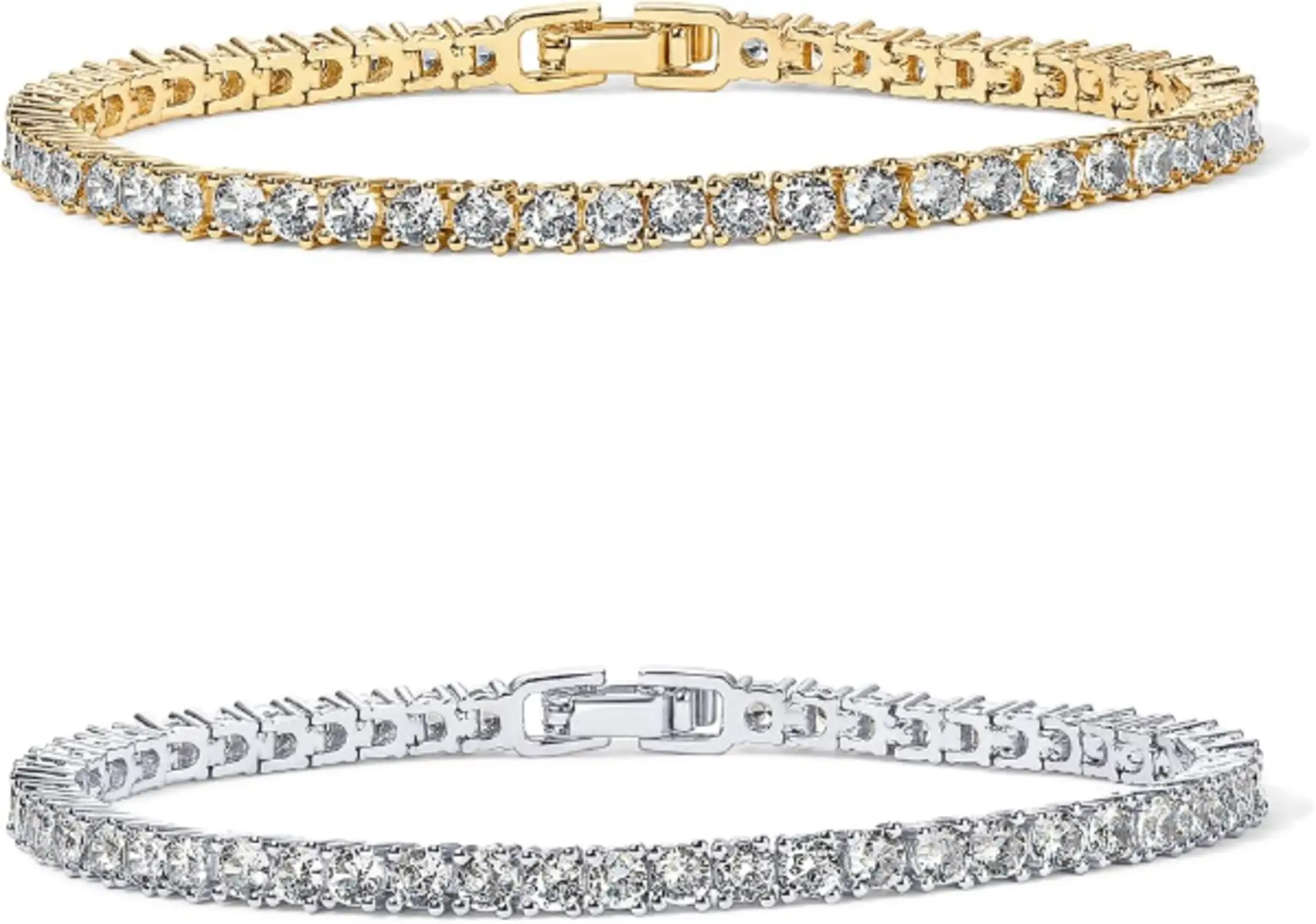 PAVOI 14K Gold Plated 3mm Cubic Zirconia Classic Tennis Bracelet