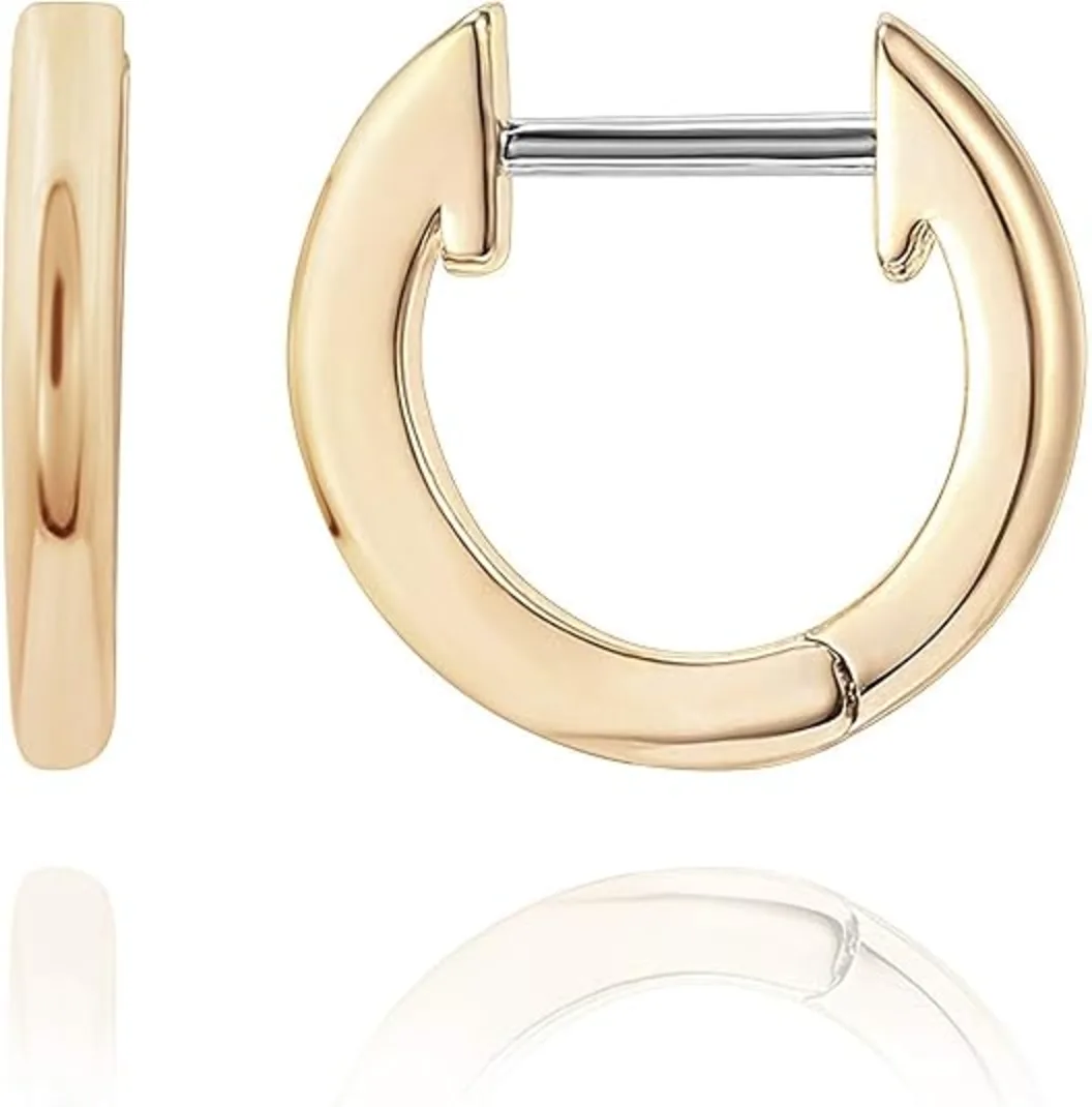 PAVOI Small Gold Hoop Earrings 14K Gold Plated Huggie Hypoallergenic