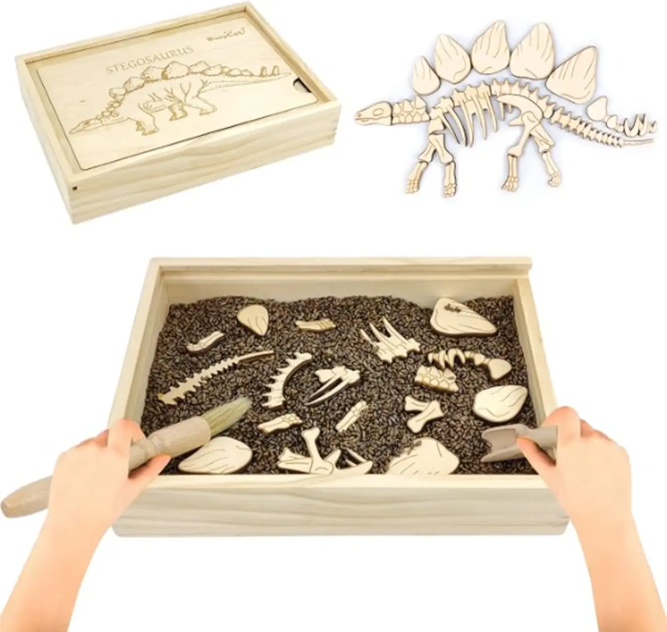 Dinosaur Excavation Archaeology Dig Kit for Kids, Fossil Sensory Bin Toys