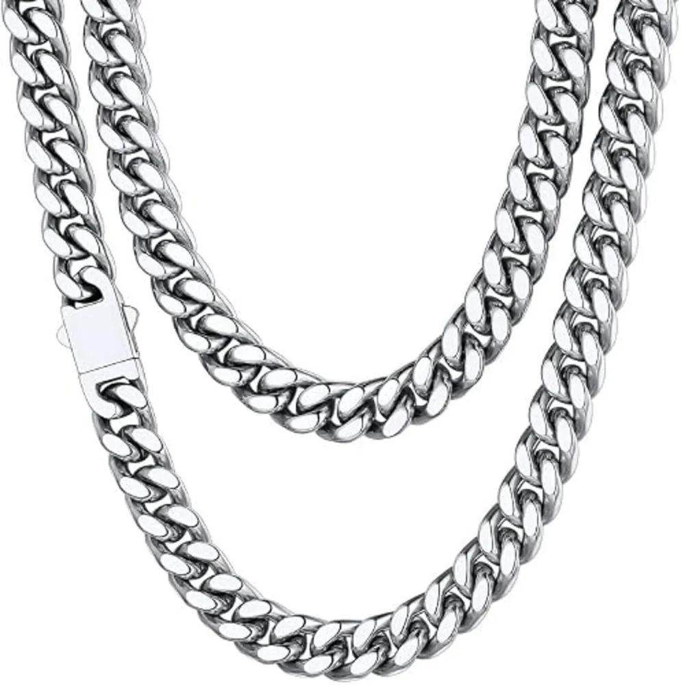 ChainsHouse Cuban Link Chain for Men Stainless Steel Waterproof Necklace