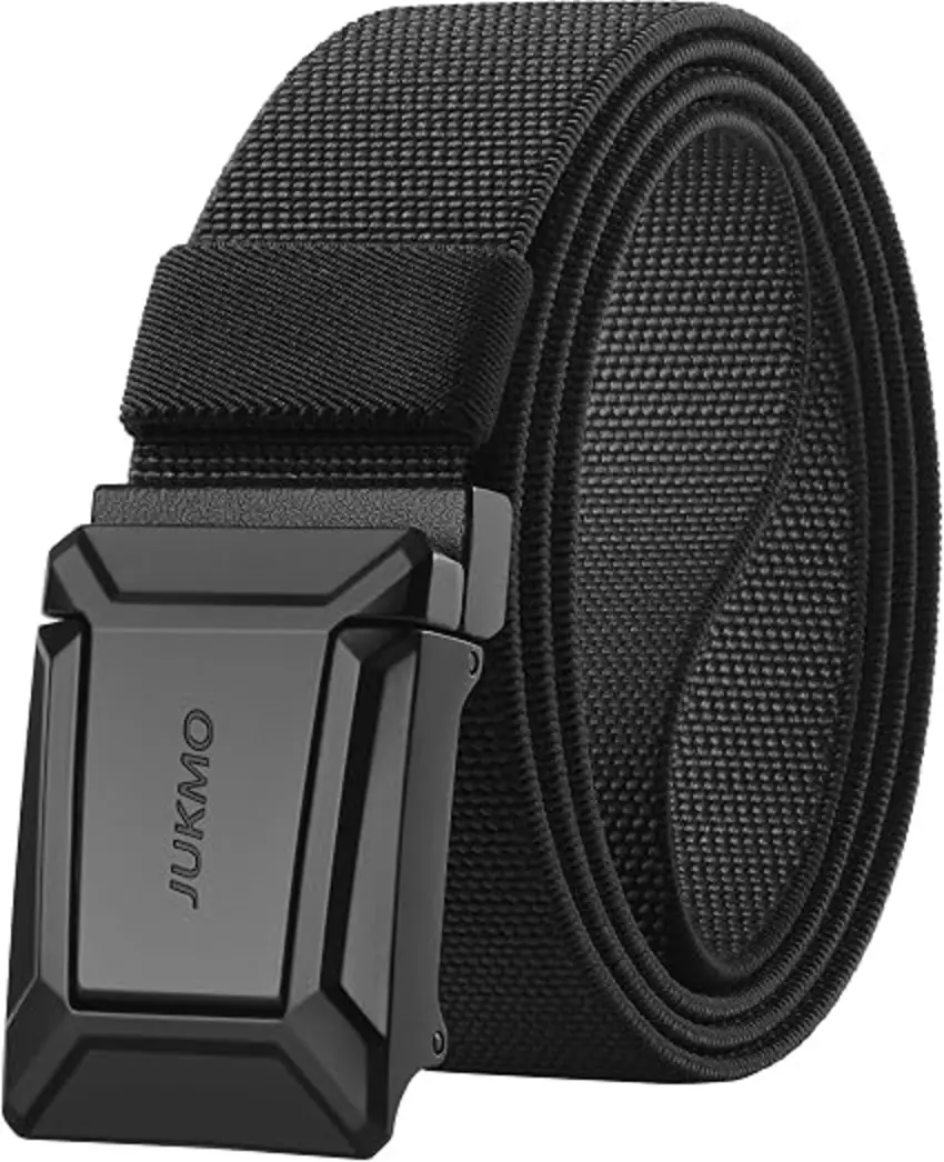 JUKMO Men's Stretch Tactical Belt 1.5 Inch Elastic Nylon with Flip Buckle