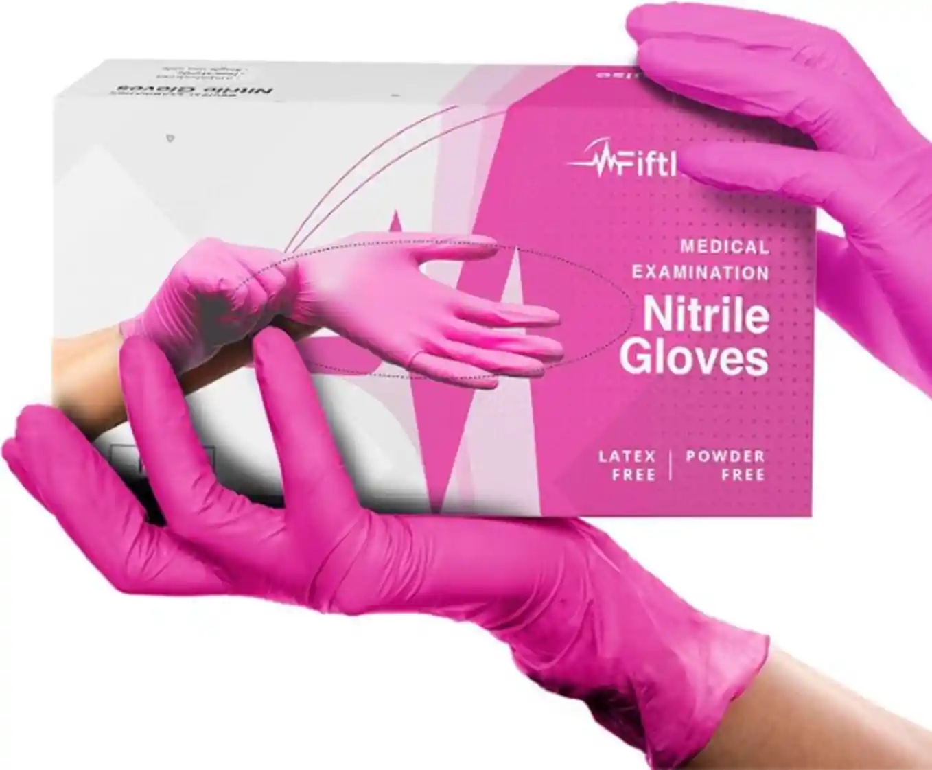 FifthPulse Fuchsia Hot Pink Nitrile Disposable Gloves