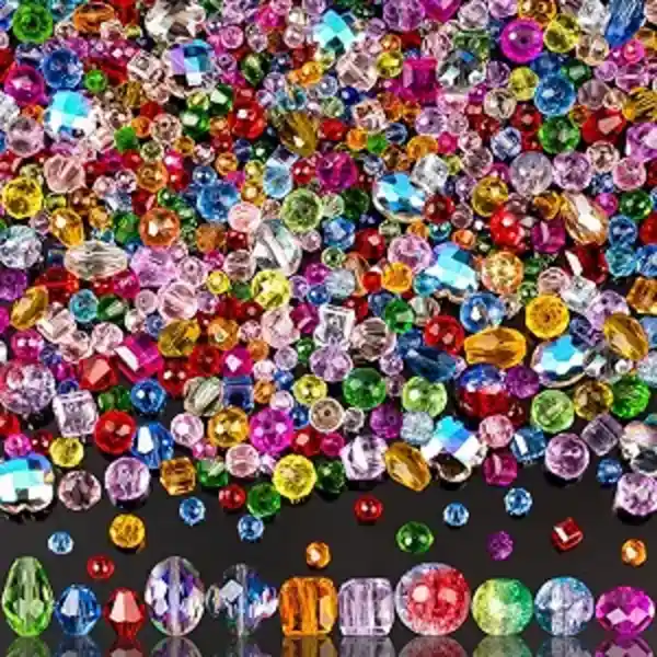 OuMuaMua Glass Beads Bulk Assorted Colorful Faceted Crystal Beads for Jewelry Making