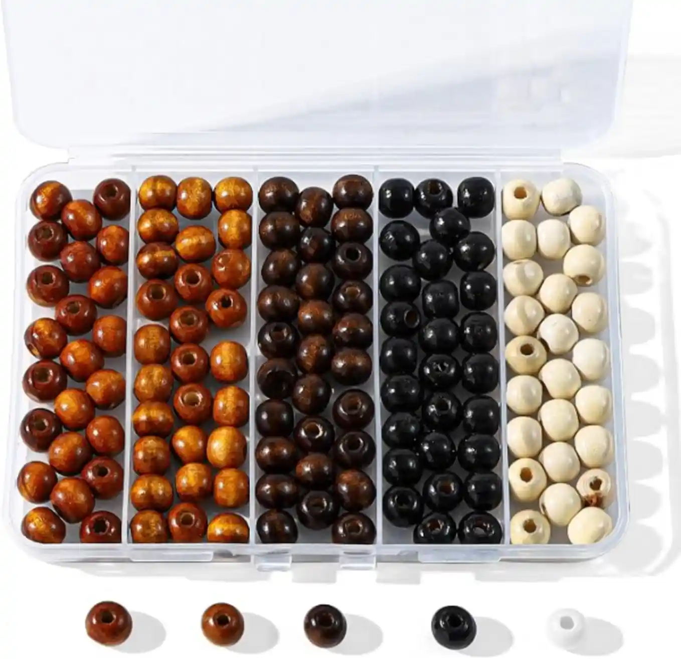 Secmity 140pcs Large Hole Wooden Beads Vintage Unfinished Wood Hair Beads for Crafts