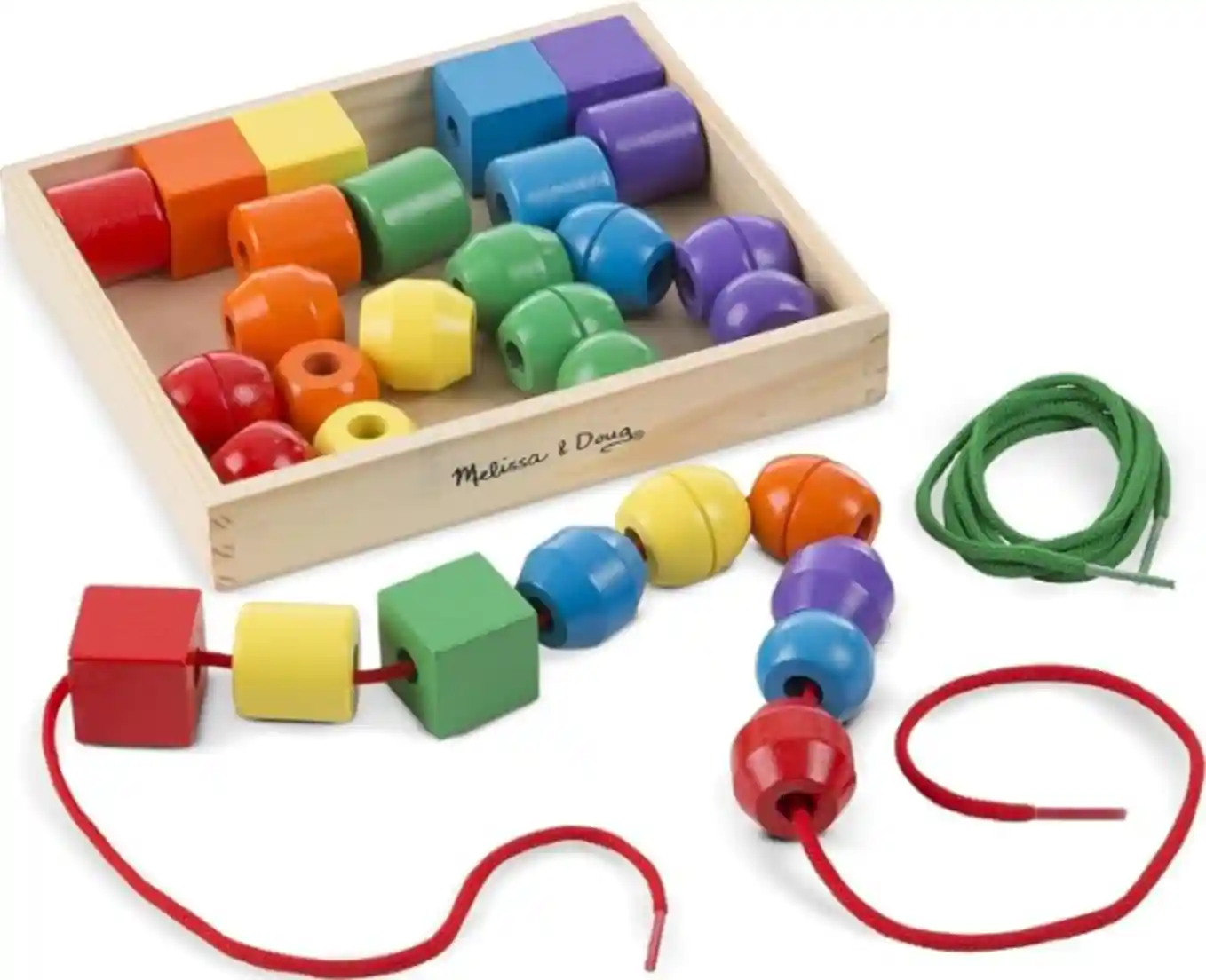 Melissa & Doug Primary Lacing Beads 33-Piece Montessori Toy Set