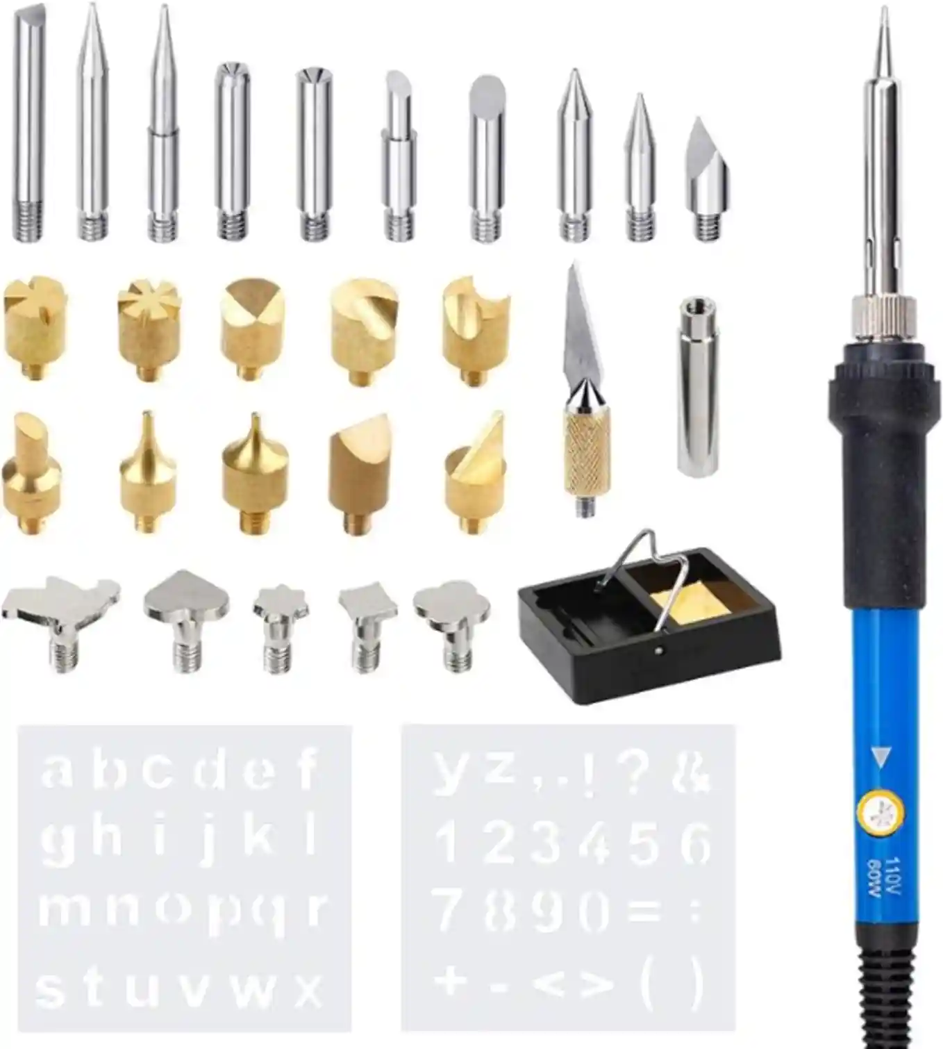 BATALO 32PCS Wood Burning Kit Adjustable Temperature Soldering Iron Tool for DIY Crafts