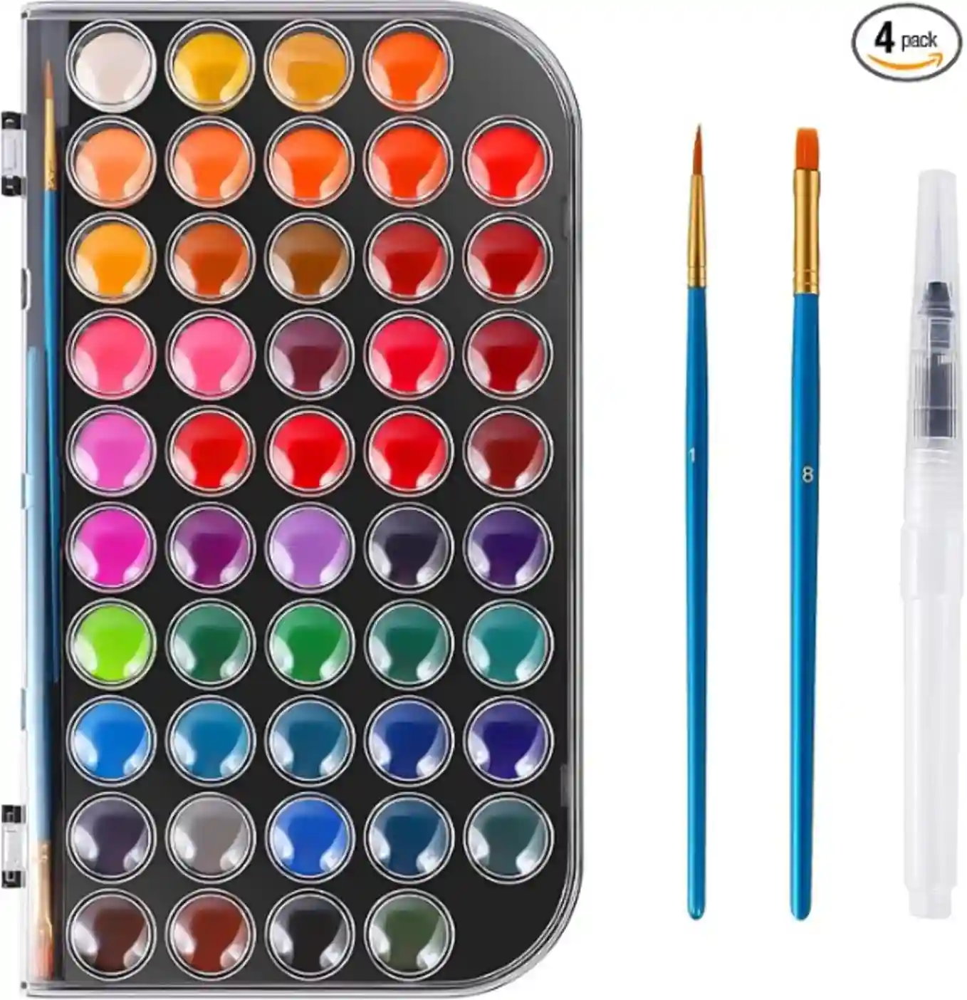 Blablaovy 48 Colors Washable Watercolor Paint Set With Brushes And Palette