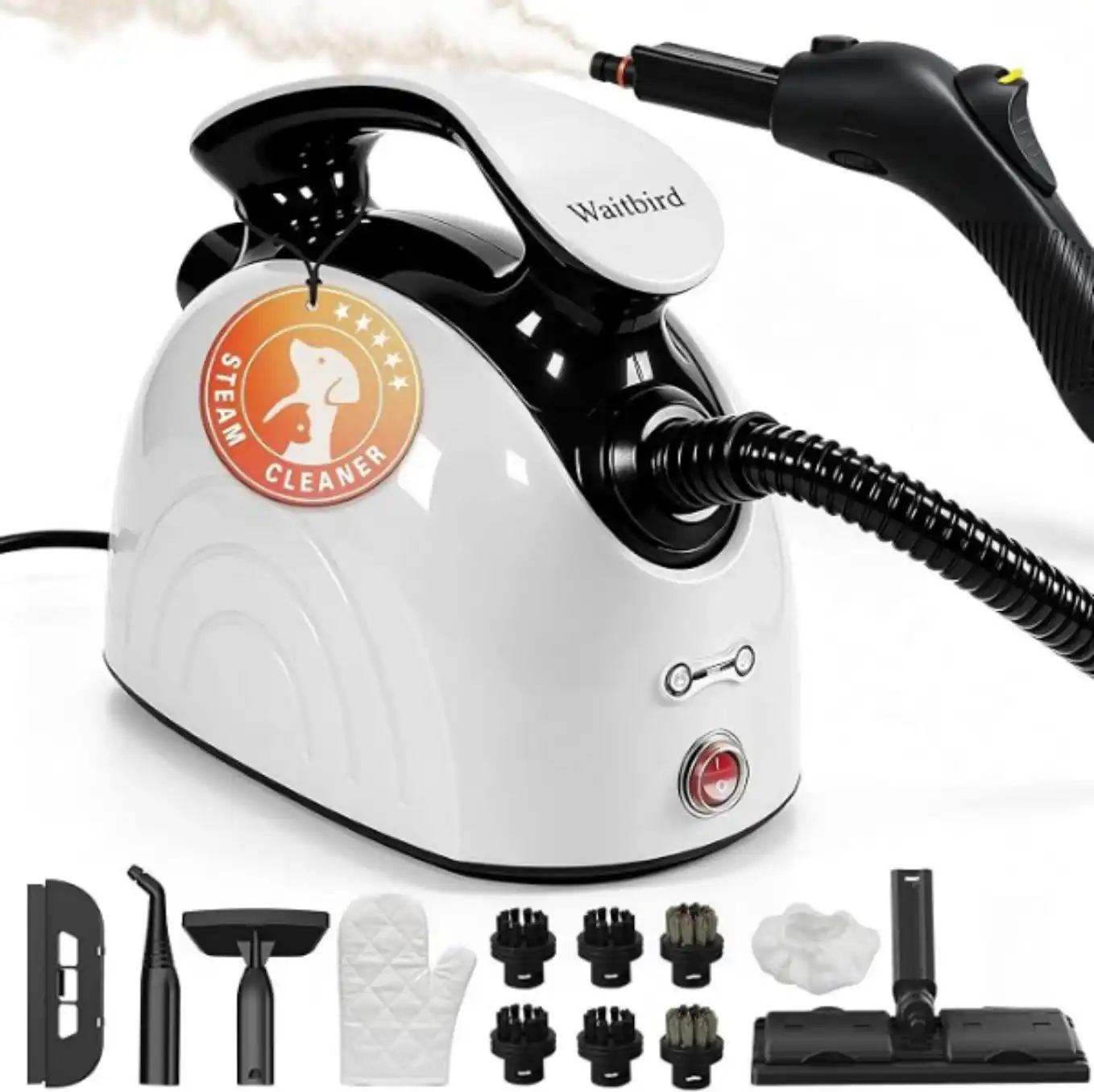 Waitbird 4.5 Bar 300°F Steam Cleaner with 21 Accessories for Home and Car