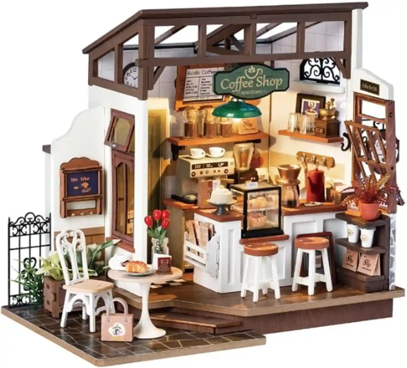 Rowood DIY Miniature House Kit NO.17 Cafe Dollhouse Room