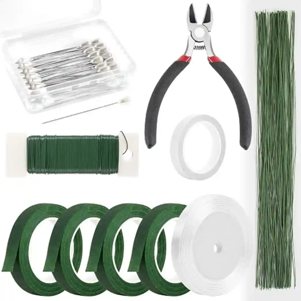 NESCCI Comprehensive Floral Arrangement Kit with Green Floral Tape and Wire