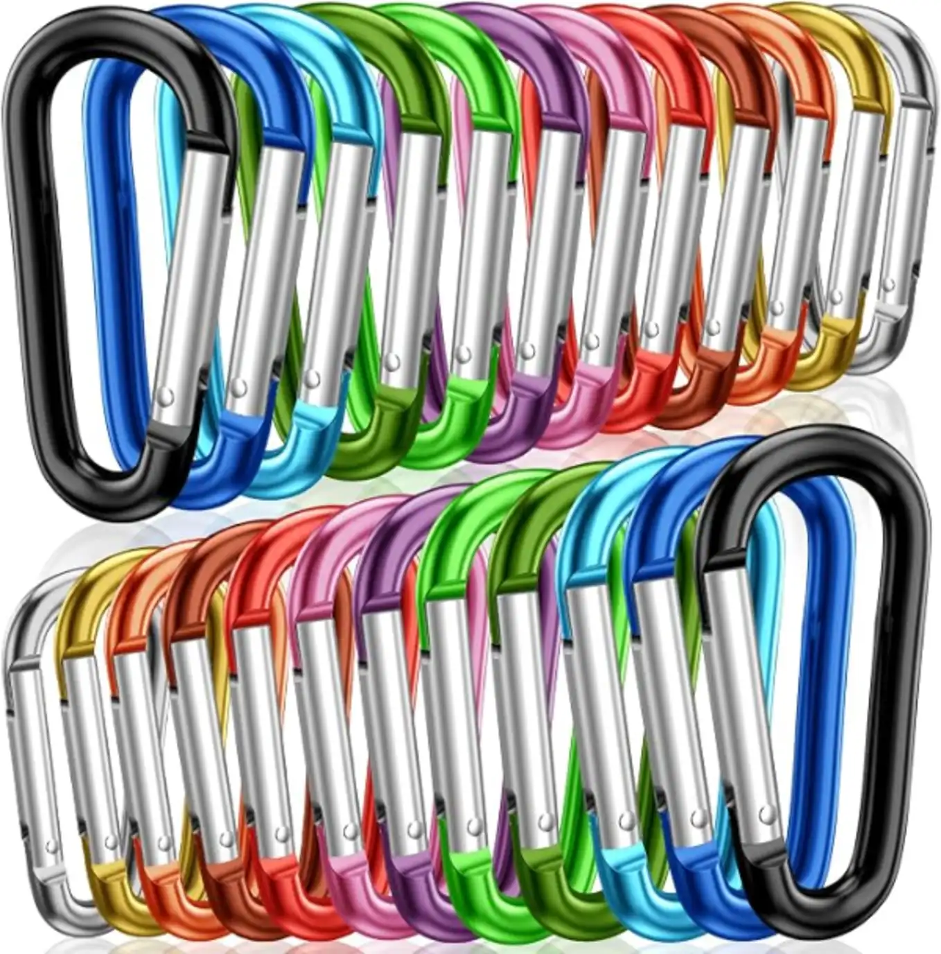 STURME 2 Inch Aluminum D Ring Carabiners Clip Set 24 PCS