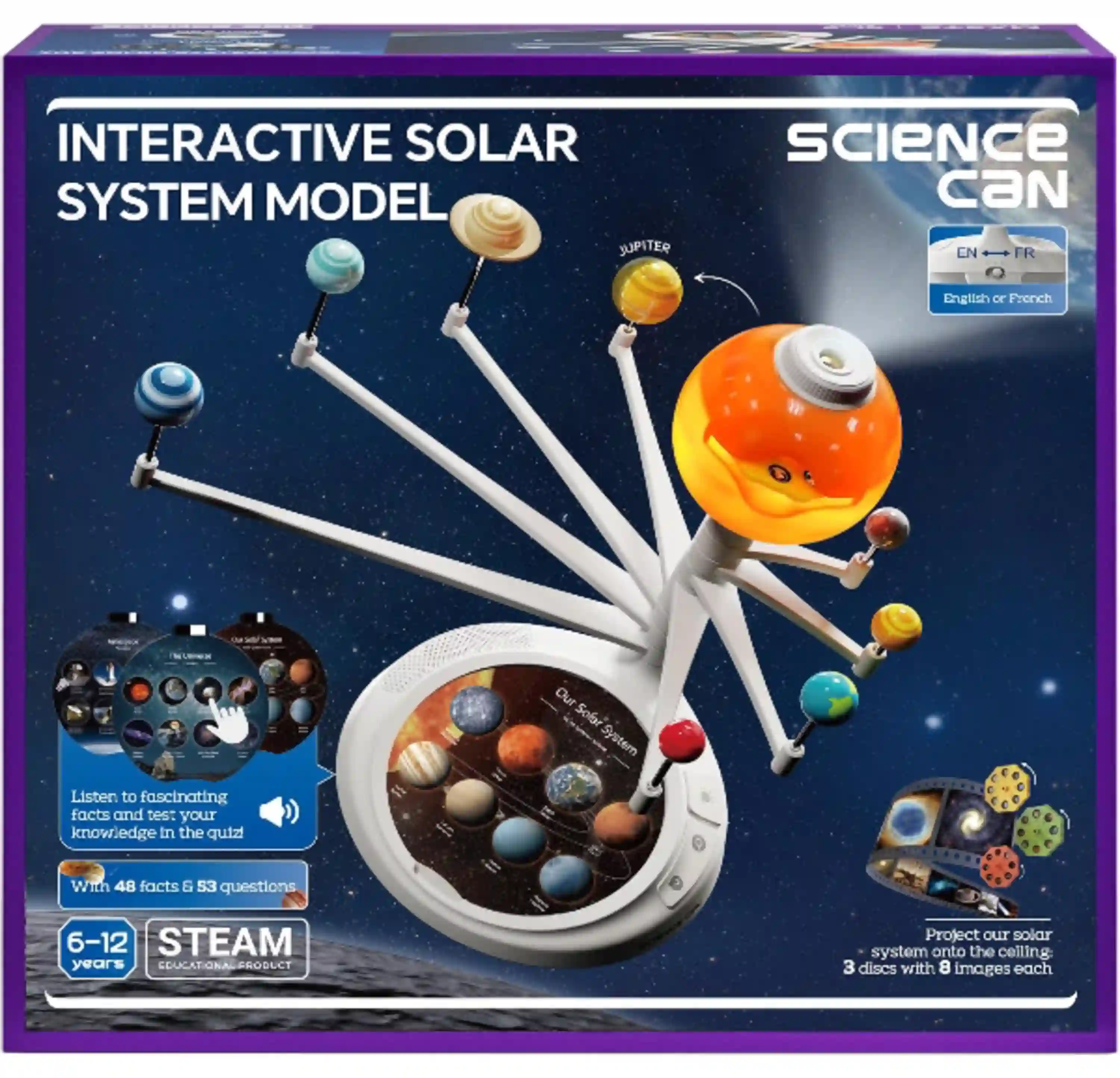 Science Can Solar System for Kids Interactive Talking Solar System Model HD Space Projector Set