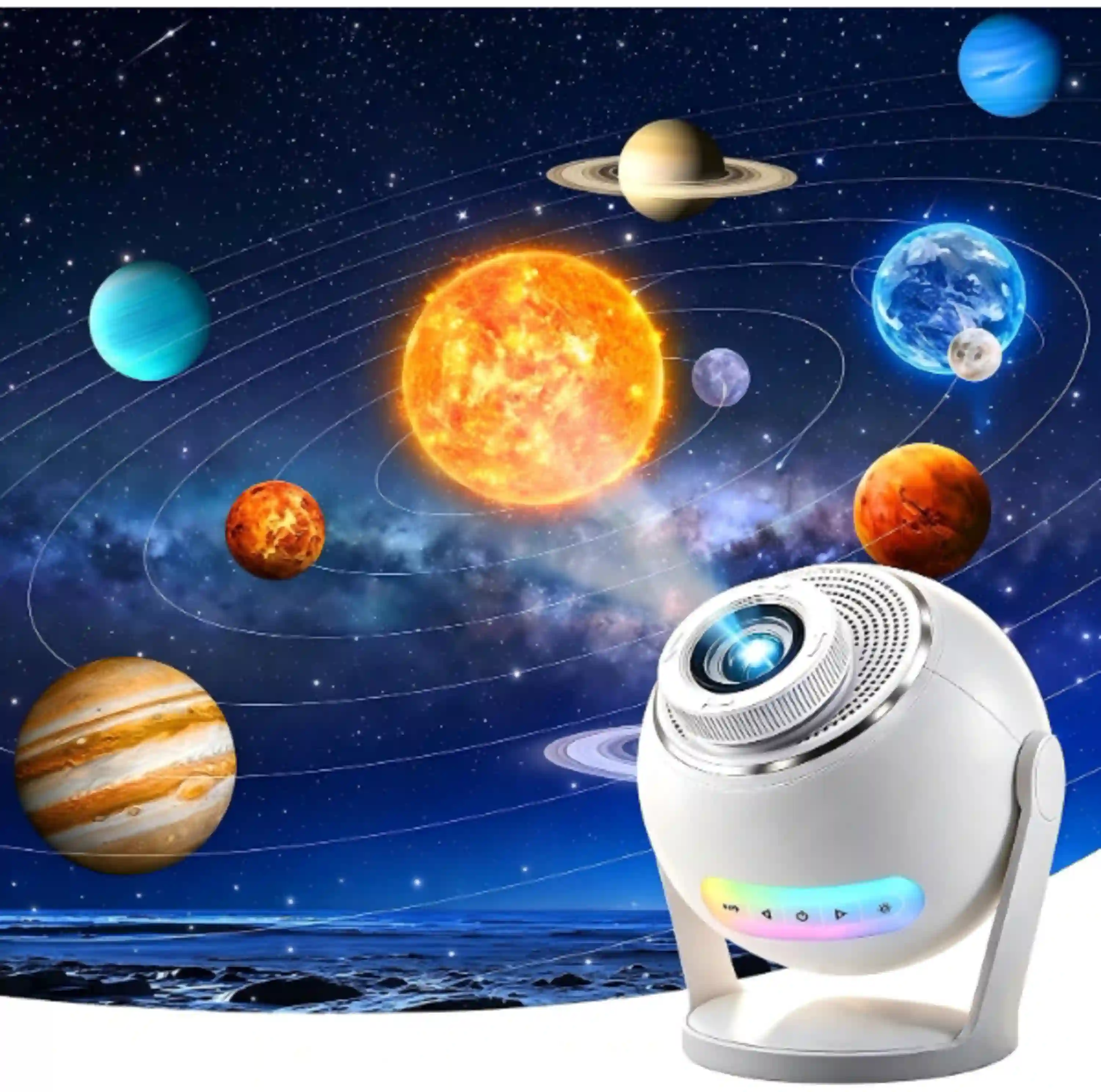 One Fire 3D Galaxy Projector Smart App 60 Scenes Bluetooth Speaker Star Projector