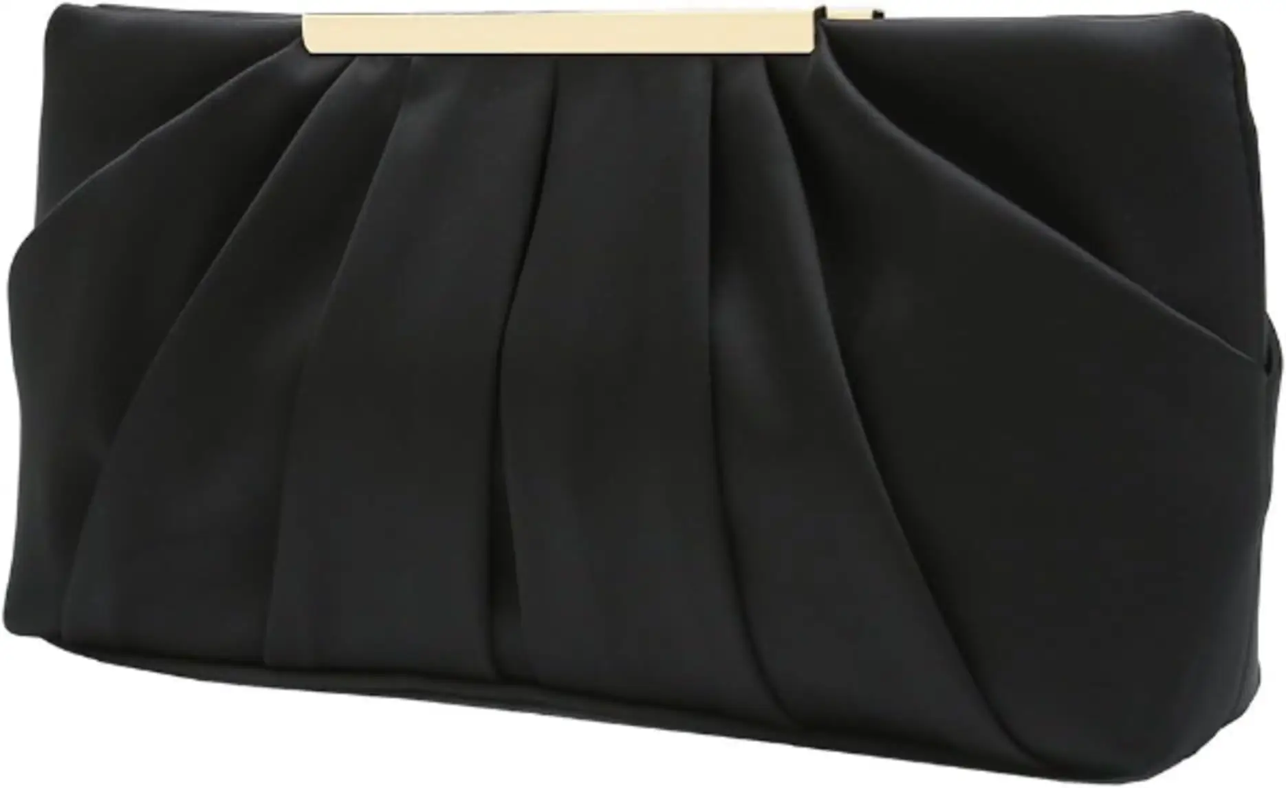 CHARMING TAILOR Clutch Evening Bag Elegant Pleated Satin Formal Handbag Simple Classy Purse for Women Black
