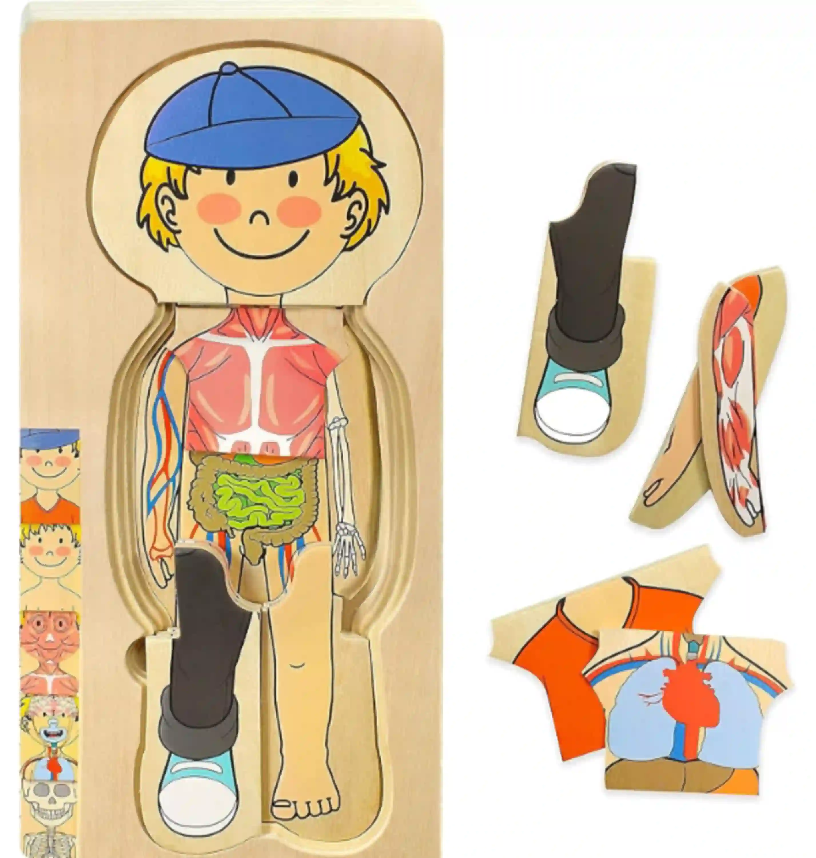 Kidzlane Boy Wooden My Body Puzzle for Toddlers and Kids Twenty Nine Piece Set