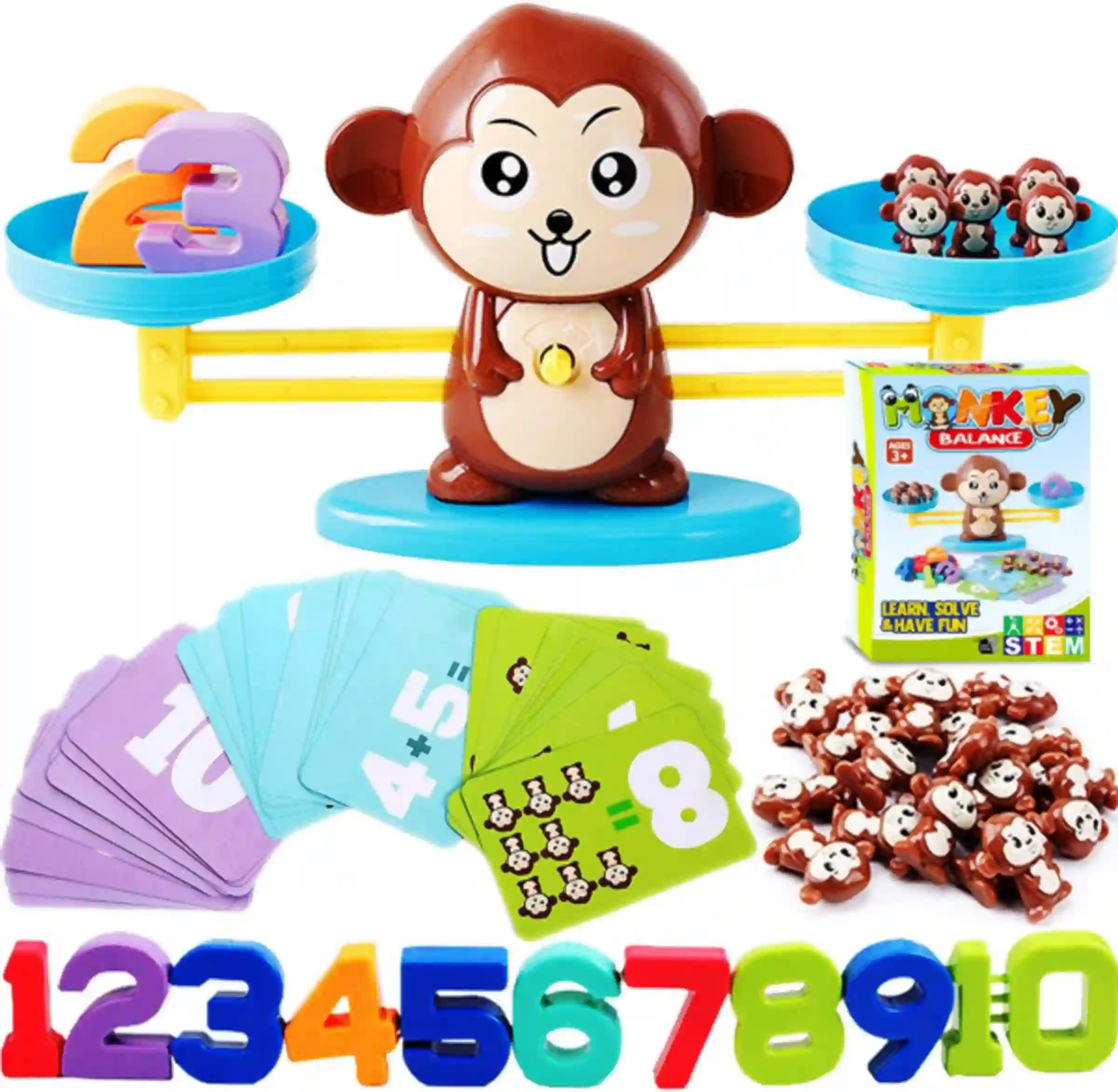 CozyBomB Monkey Scale Balance Toy Number Counting Math Game STEM Learning Set
