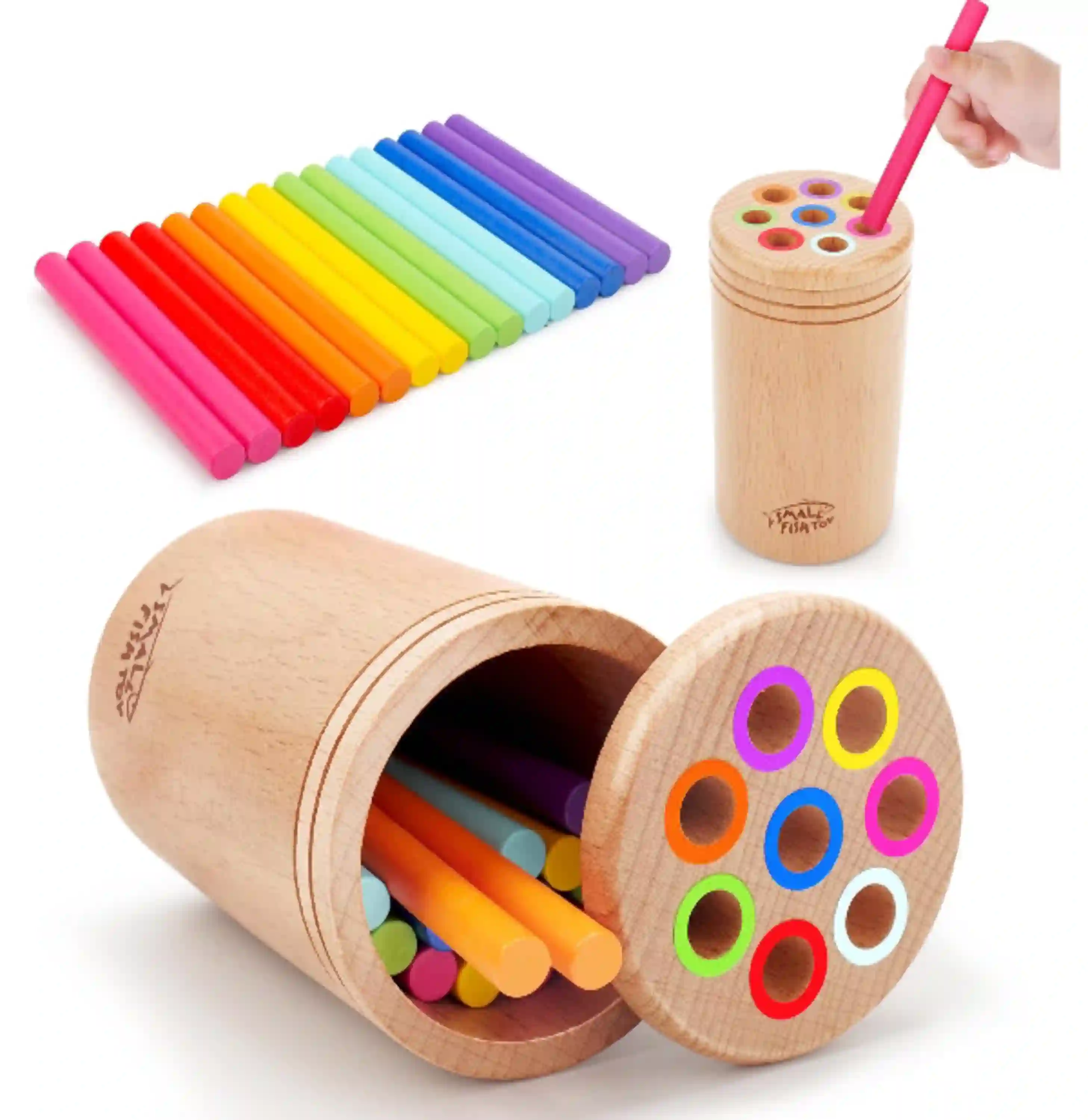 Montessori Wooden Educational Sensory Color Sorting Toy for Toddlers