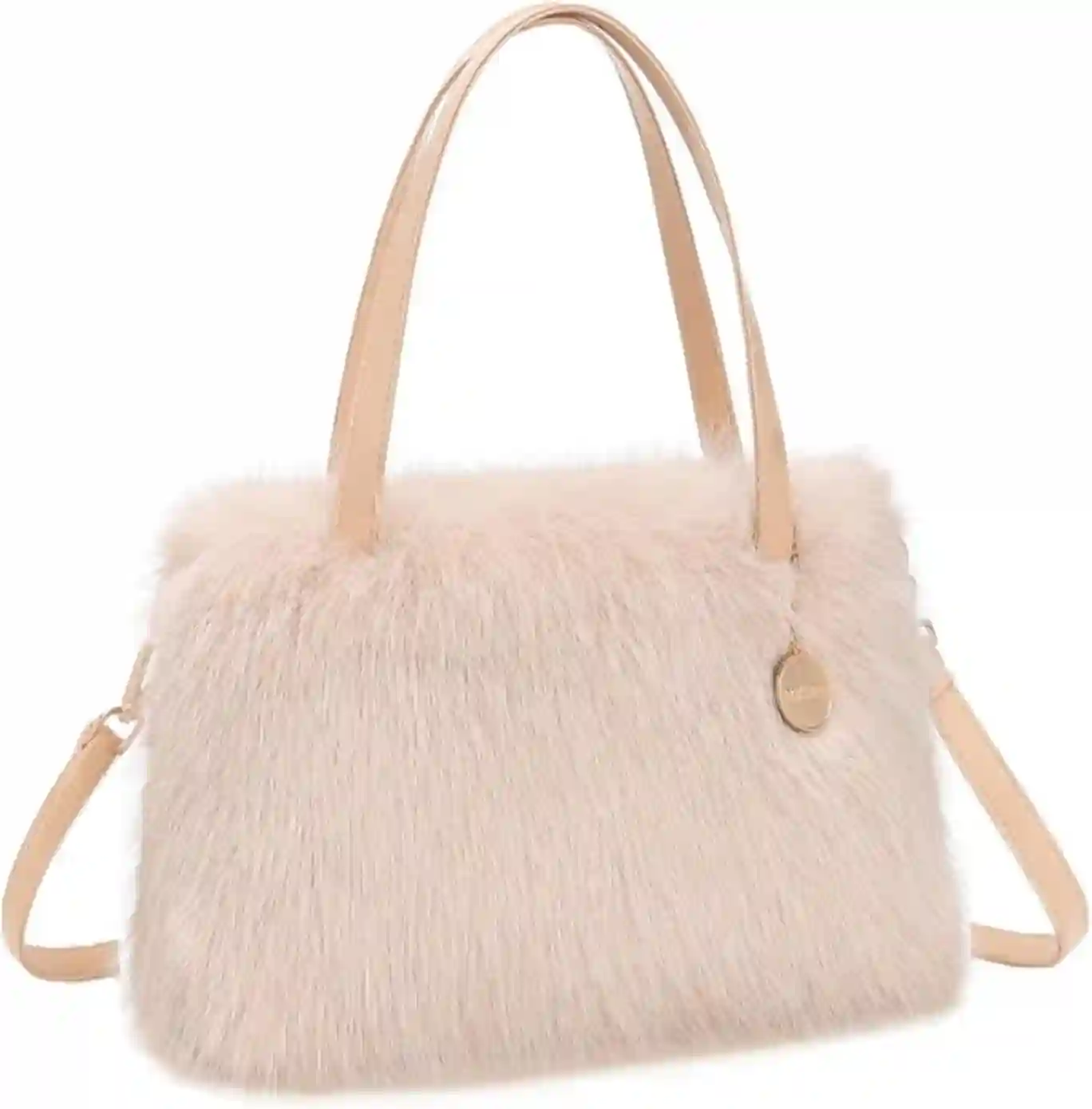 SUANNI Faux Fox Fur Purse for Women Winter Furry Bag Fluffy Evening Clutch