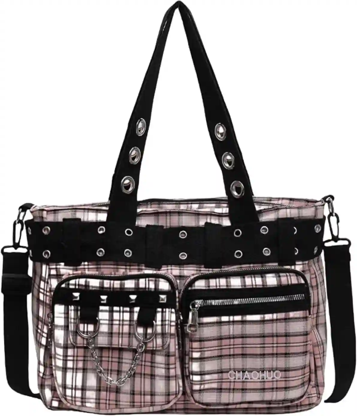 Goth Punk Messenger Bag Emo Gothic Shoulder Bag Steampunk Crossbody Canvas Bag