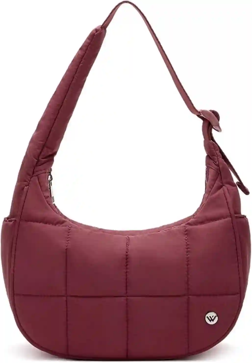 WESTBRONCO Small Puffer Crescent Bag Nylon Quilted Shoulder Bag for Women
