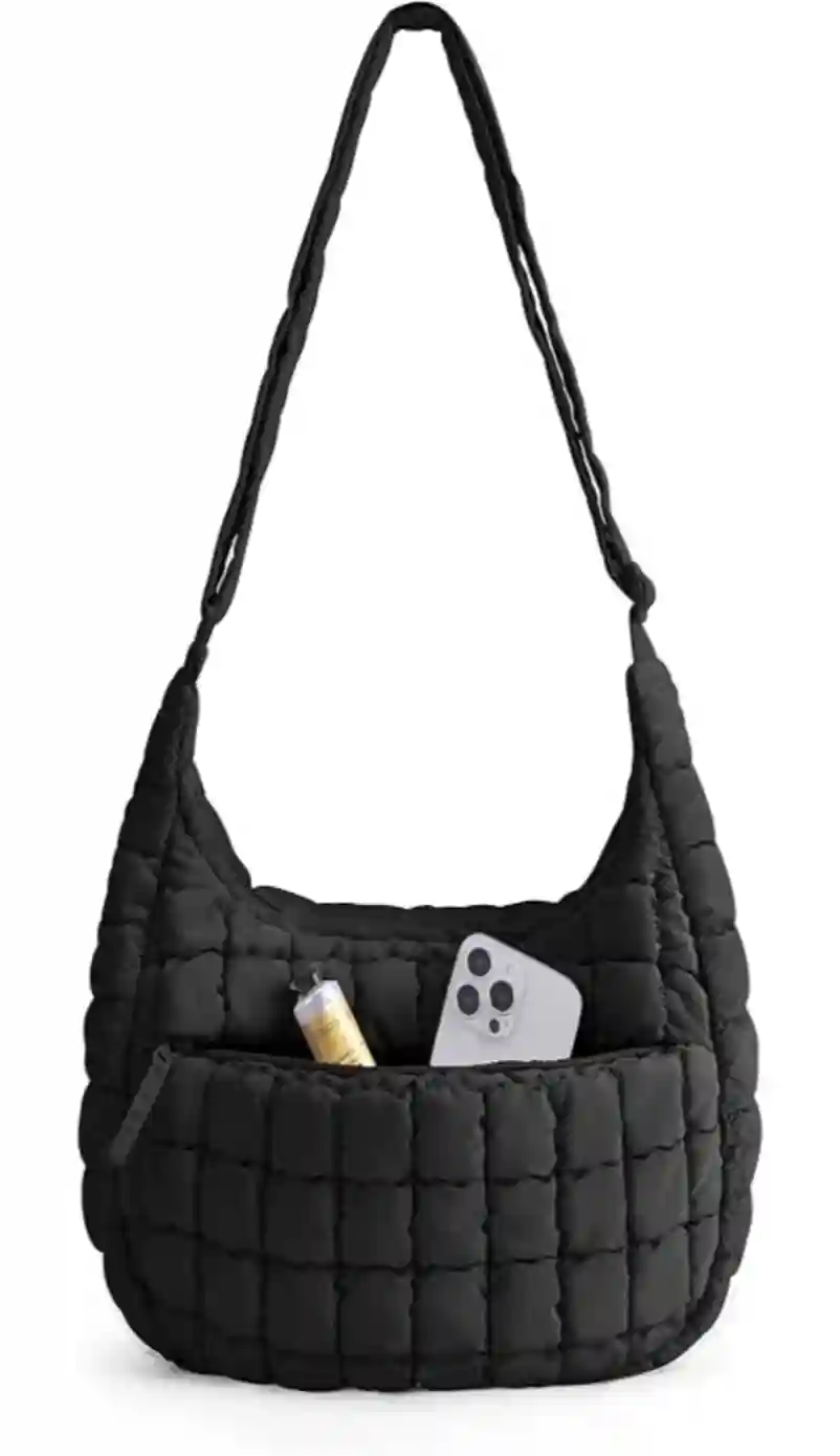 BAGSMART Quilted Crossbody Bags for Women Travel Purses Hobo Shoulder Bag Fits Twelve Point Nine Inch iPad