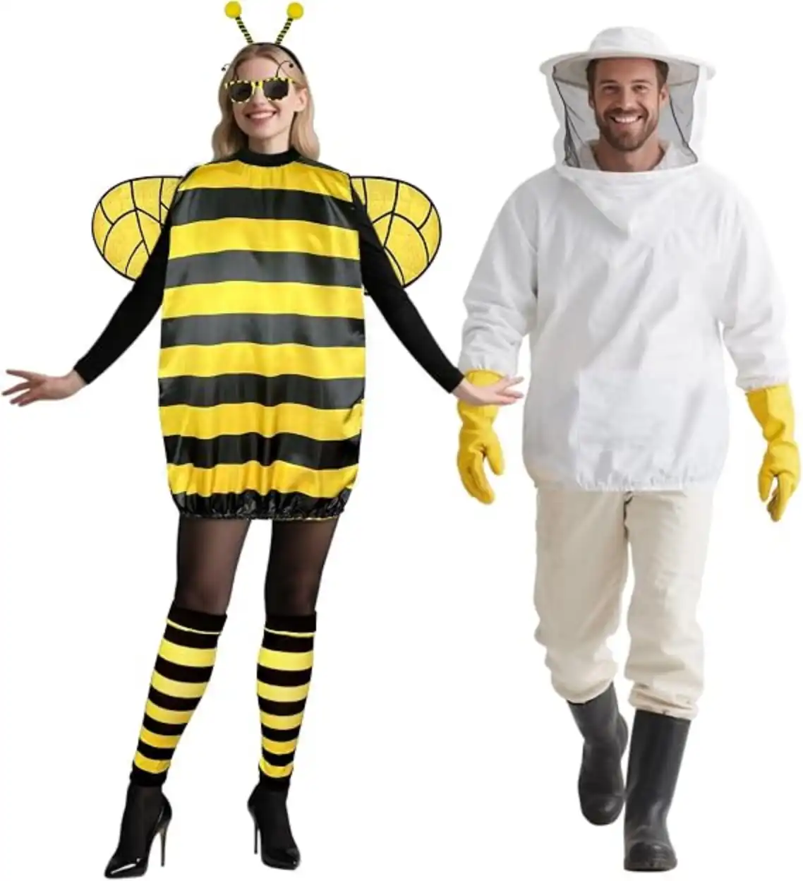 Couples Halloween Costumes Bee and Beekeeper Adult Duo Outfit Set