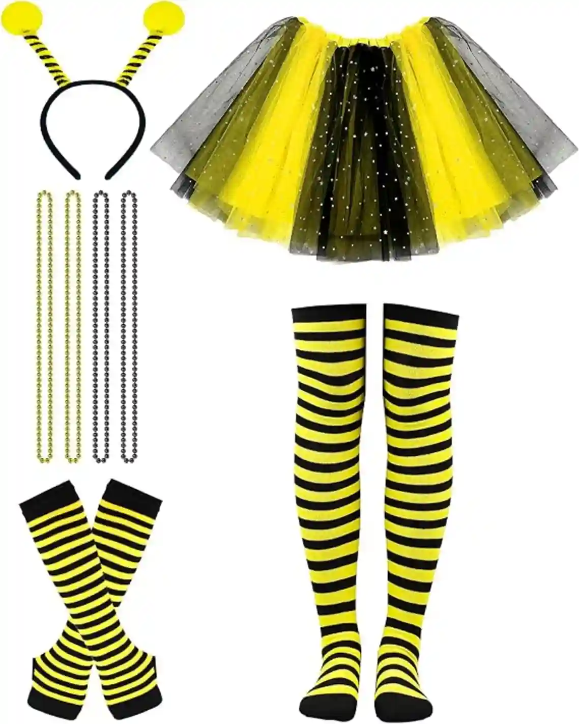Bee Tutu Costume Set Sparkly Yellow Skirt Antenna Headband