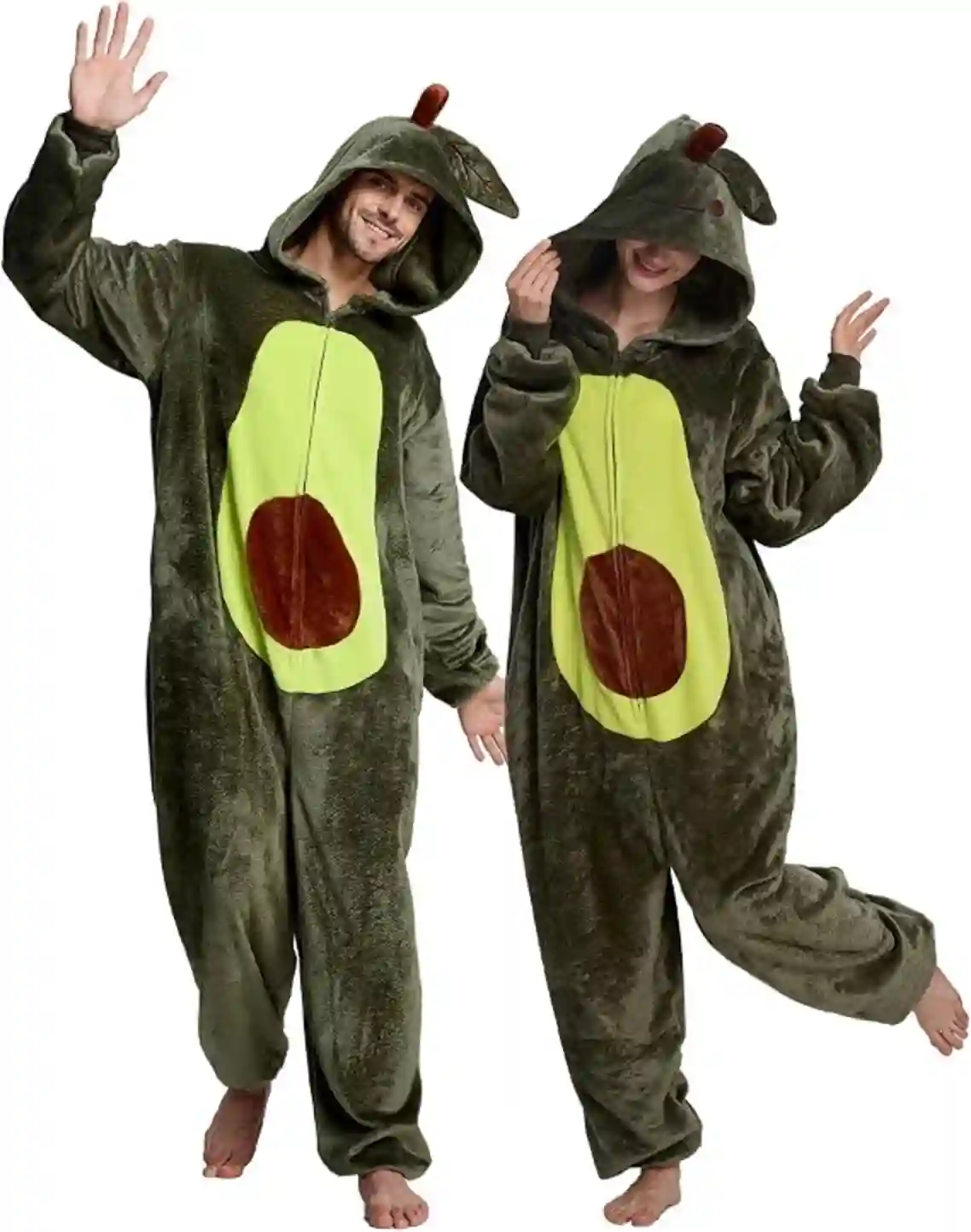 ANMIBOBU Unisex Adult Avocado Onesie Pajamas Plush Cosplay Sleepwear
