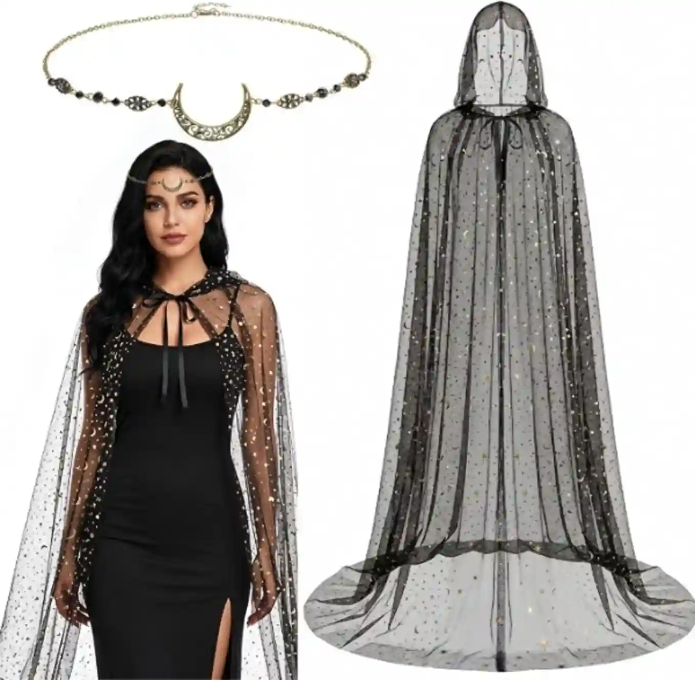 Toulite Hooded Witch Cape Costume Set