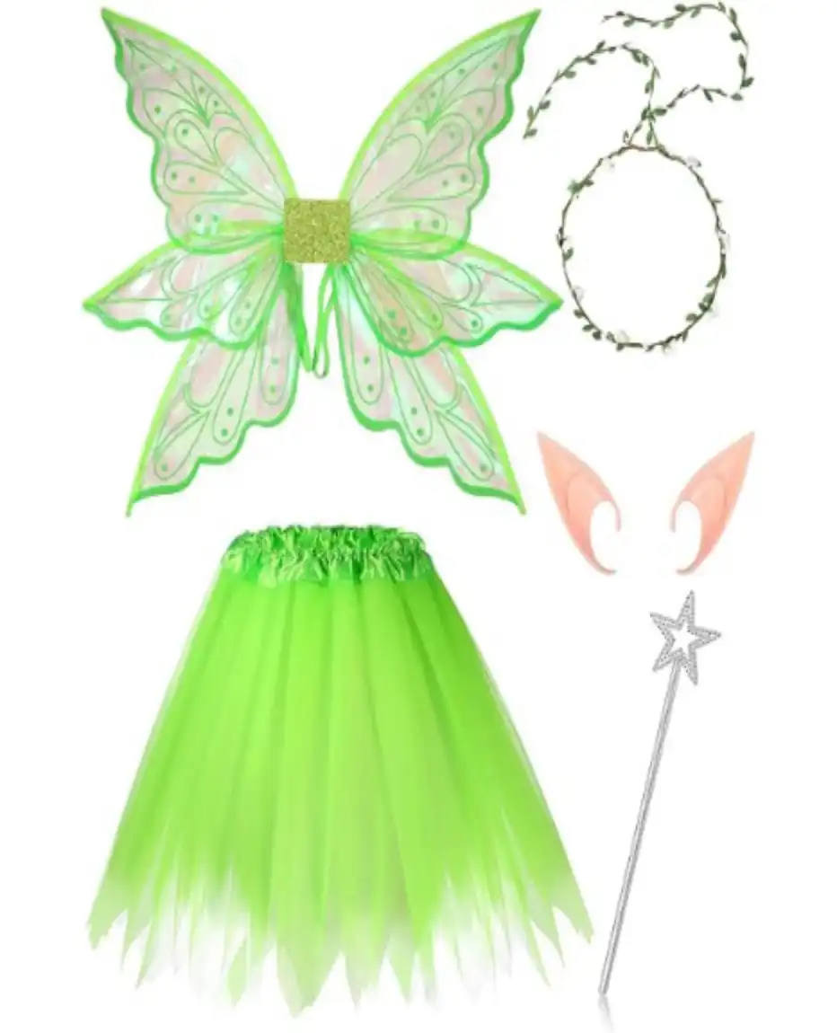 Hicarer 5 Pcs Women Fairy Wing Costume Butterfly Outfit Set
