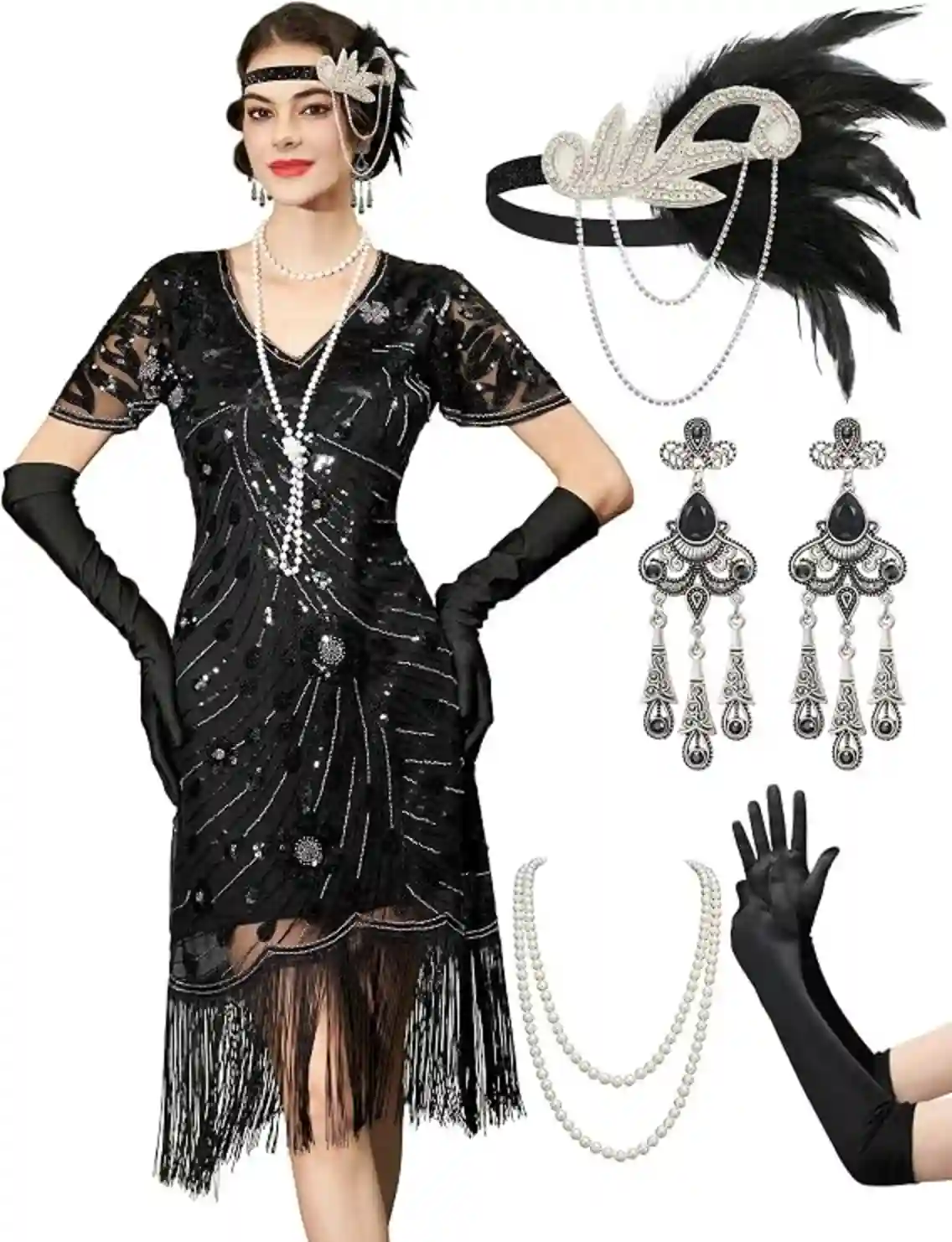 YESSA 1920s Flapper Dress Great Gatsby Costume