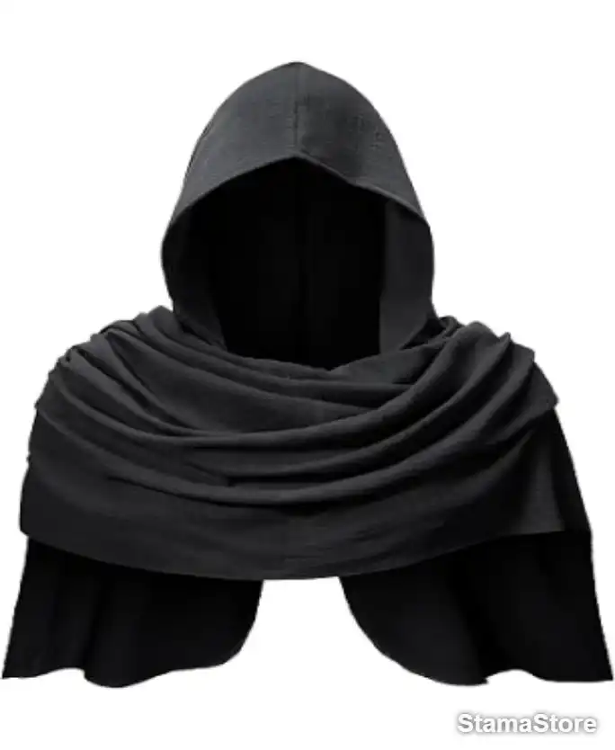 Adult Medieval Renaissance Hooded Cowl Multifunctional Scarf Shawl Cape Halloween Cosplay Costume Accessories
