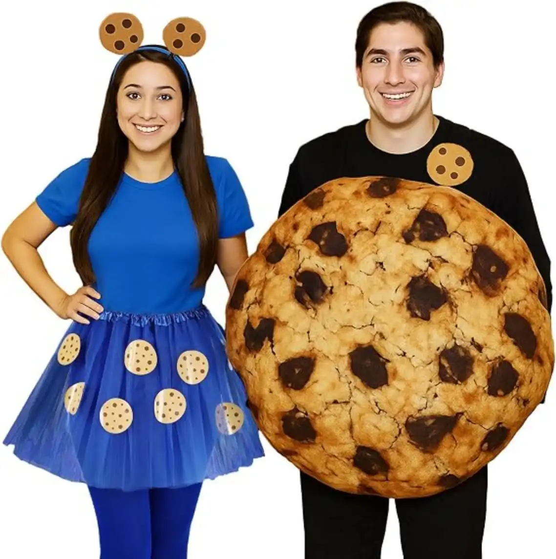 Newcotte 13 Pcs Halloween Cookie Couple Costume Set Adult Women Costume