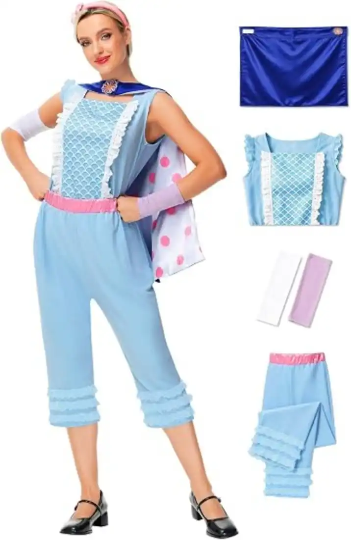 Deerose Halloween Blue Costume Shepherdess Cosplay Set For Women