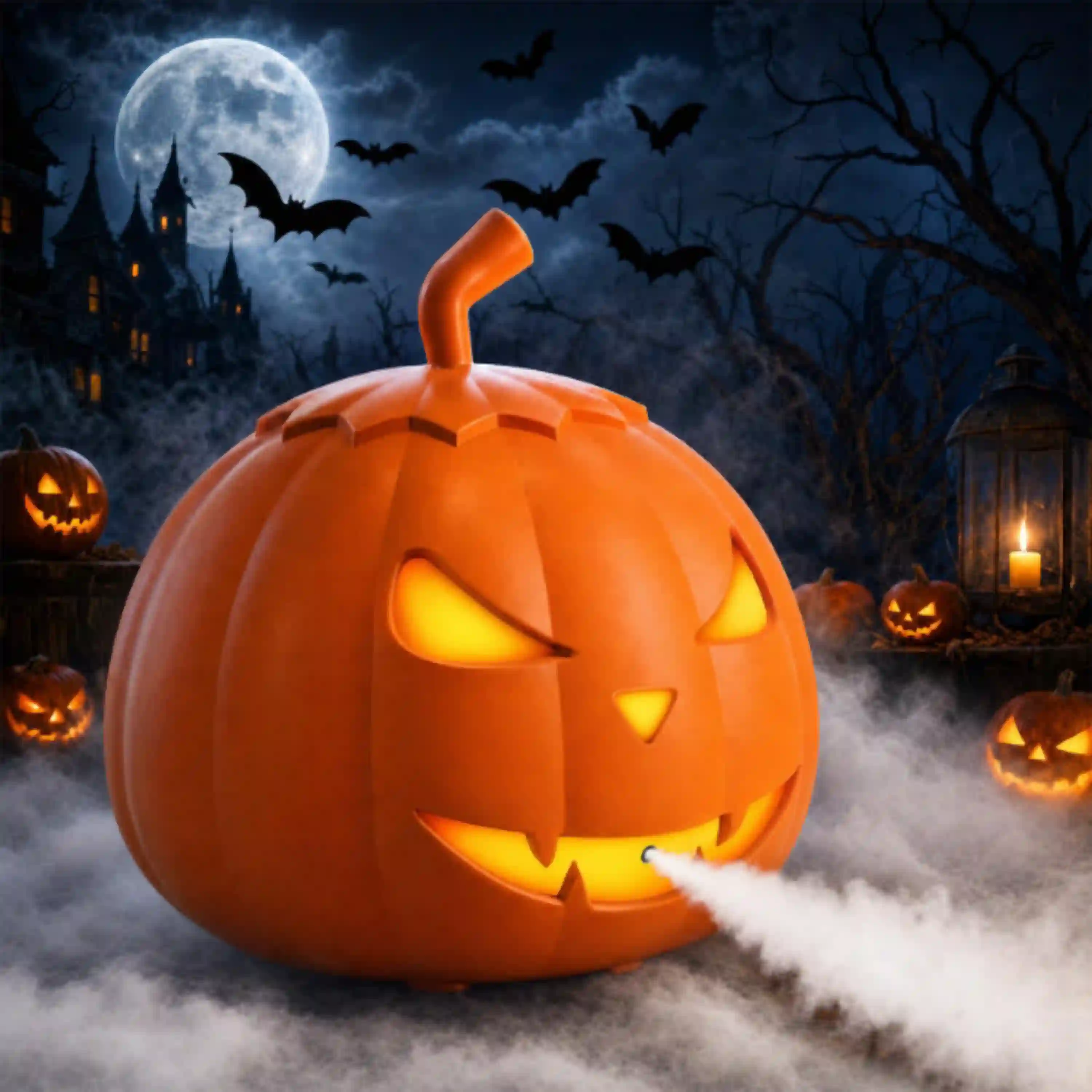 HOPOCO Halloween Pumpkin Fog Machine 800W with 12 LED Colors and 5000 CFM Output