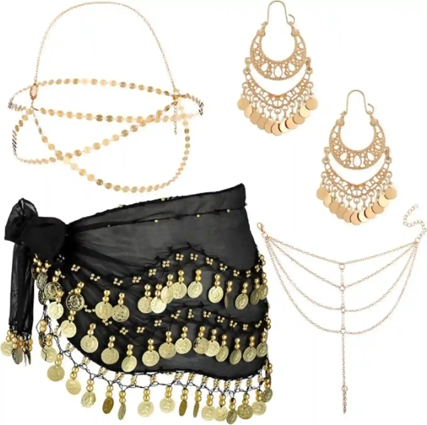 Sureio 4 Pcs Halloween Gypsy Costume Accessories Set