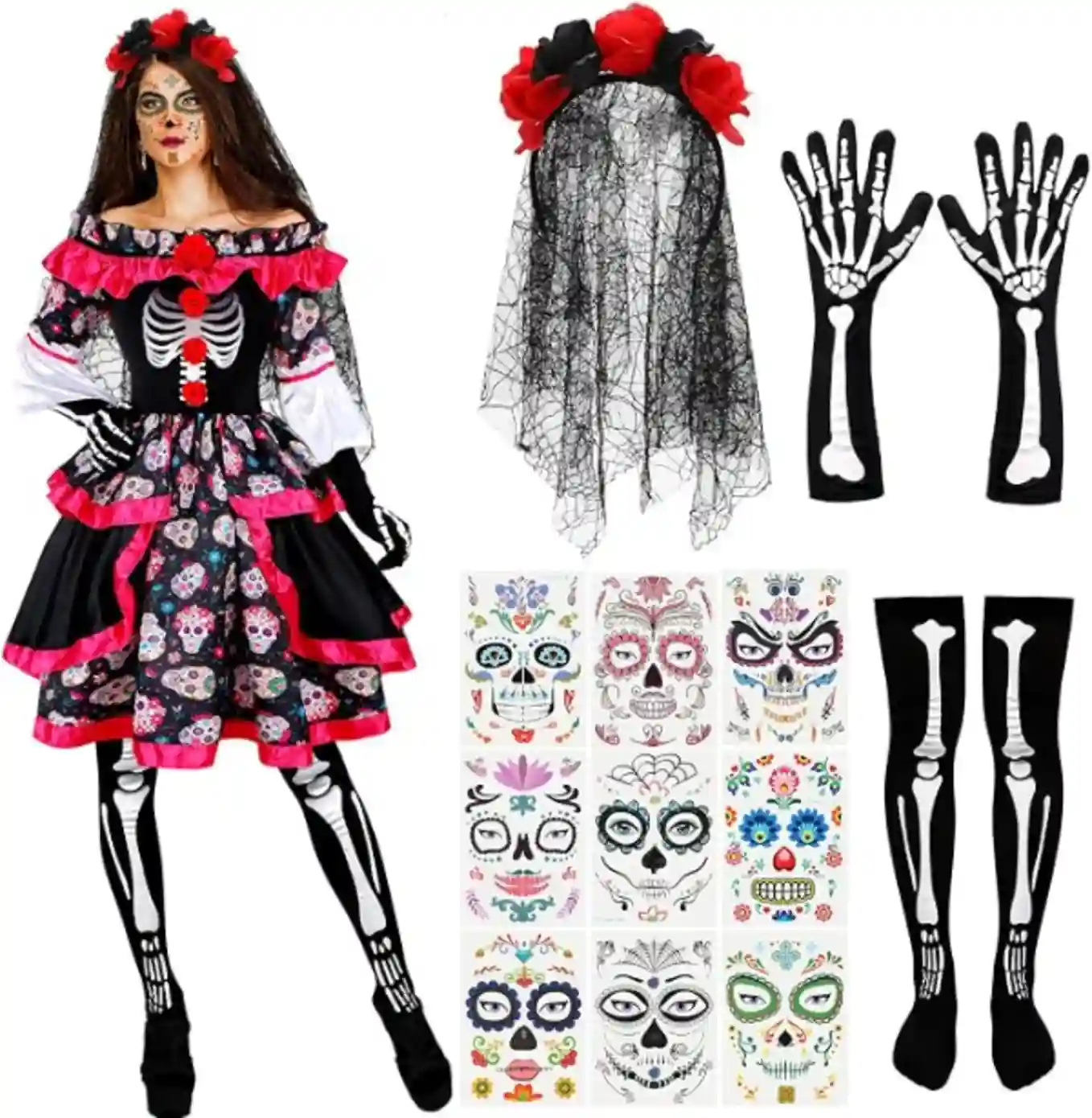 Xaatren Day of the Dead Costume Set