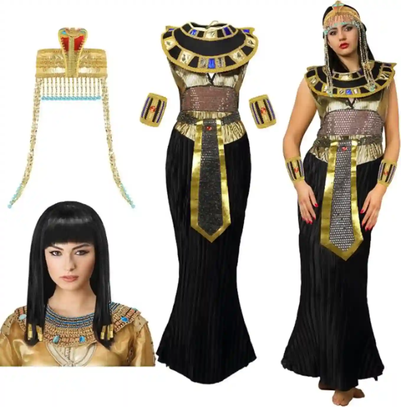 Unittype 3 Pcs Halloween Egyptian Cleopatra Costume for Women
