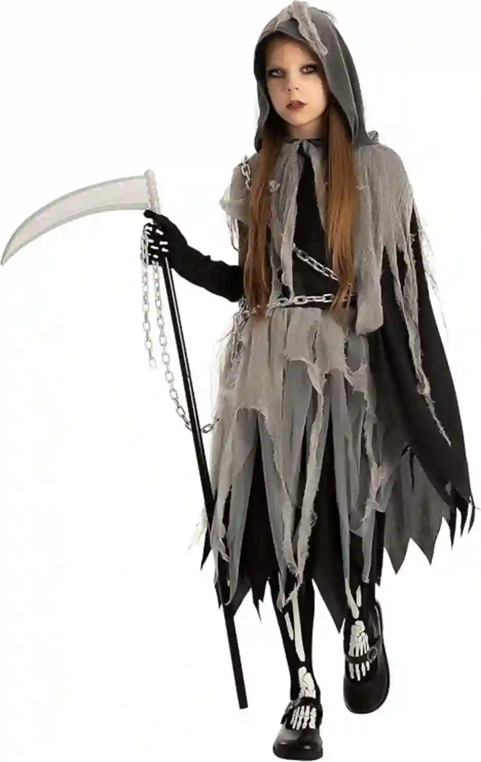 Spooktacular Creations Girl Grim Reaper Costume With Glow In The Dark Accessories