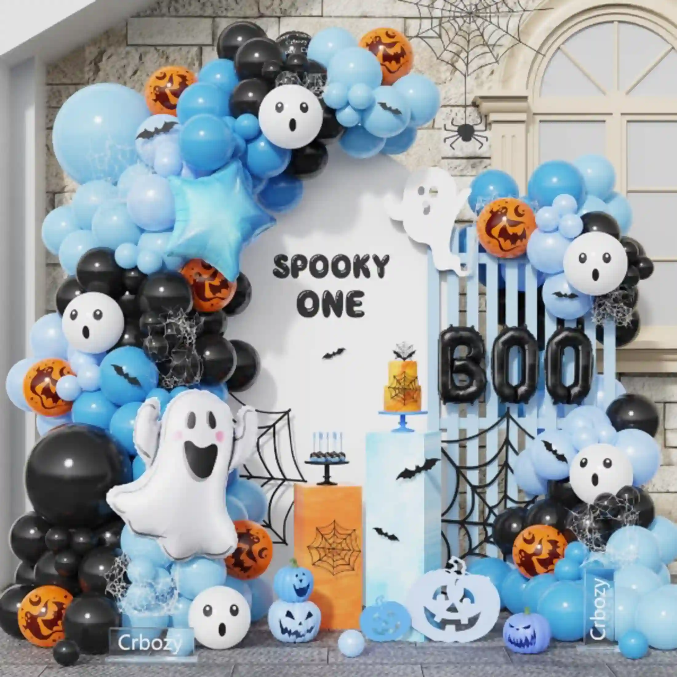 152Pcs A Little Boo Is Almost Due Balloon Arch Kit Halloween Baby Shower Party Decorations