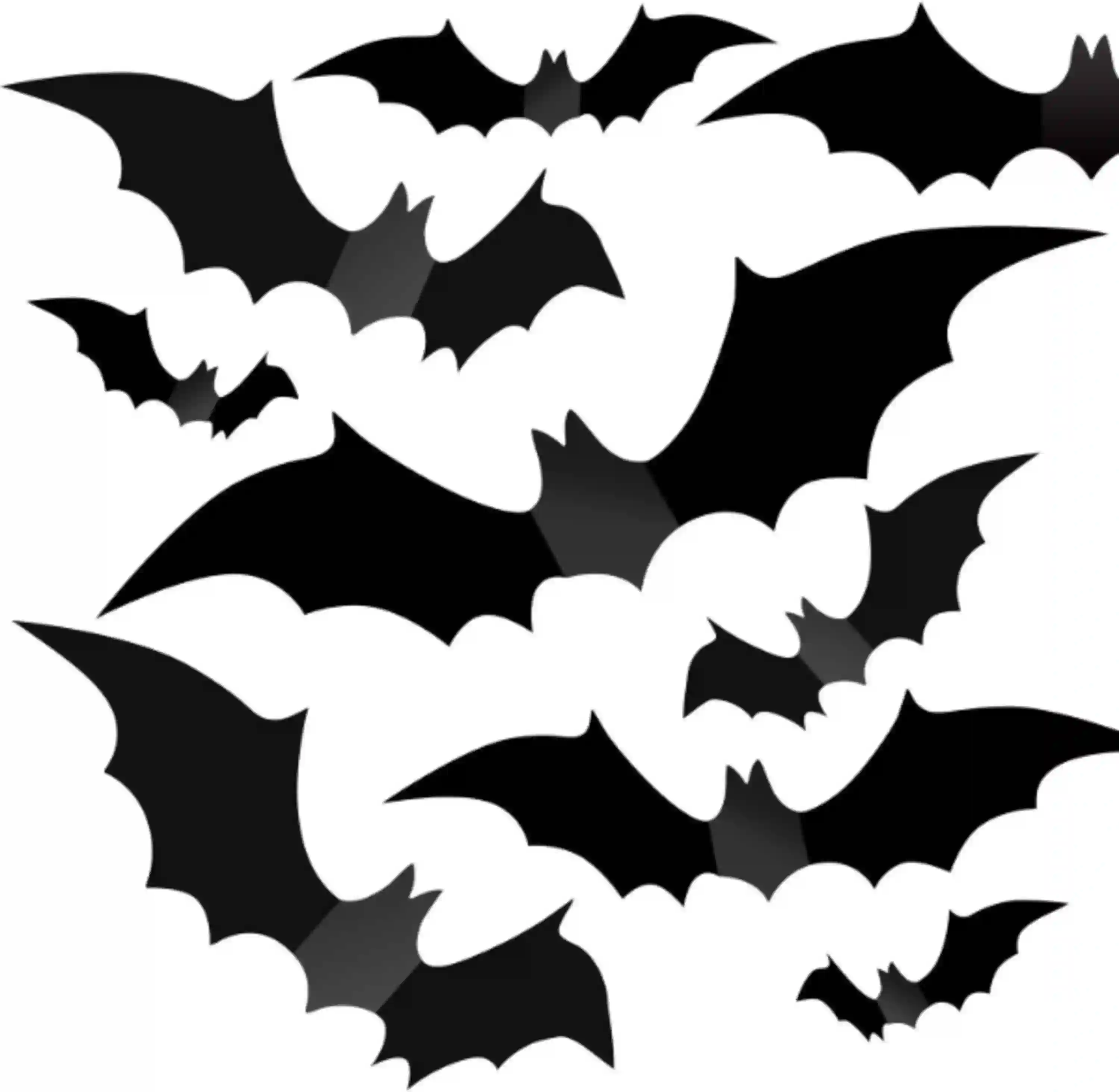 Partyreal 60Pcs Bats Halloween Decorations 3D Black Wall Stickers