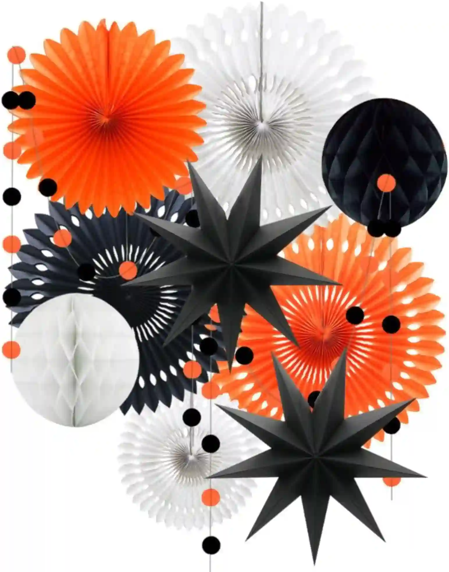 ADLKGG Orange White Black Vintage Halloween Party Decorations Kit
