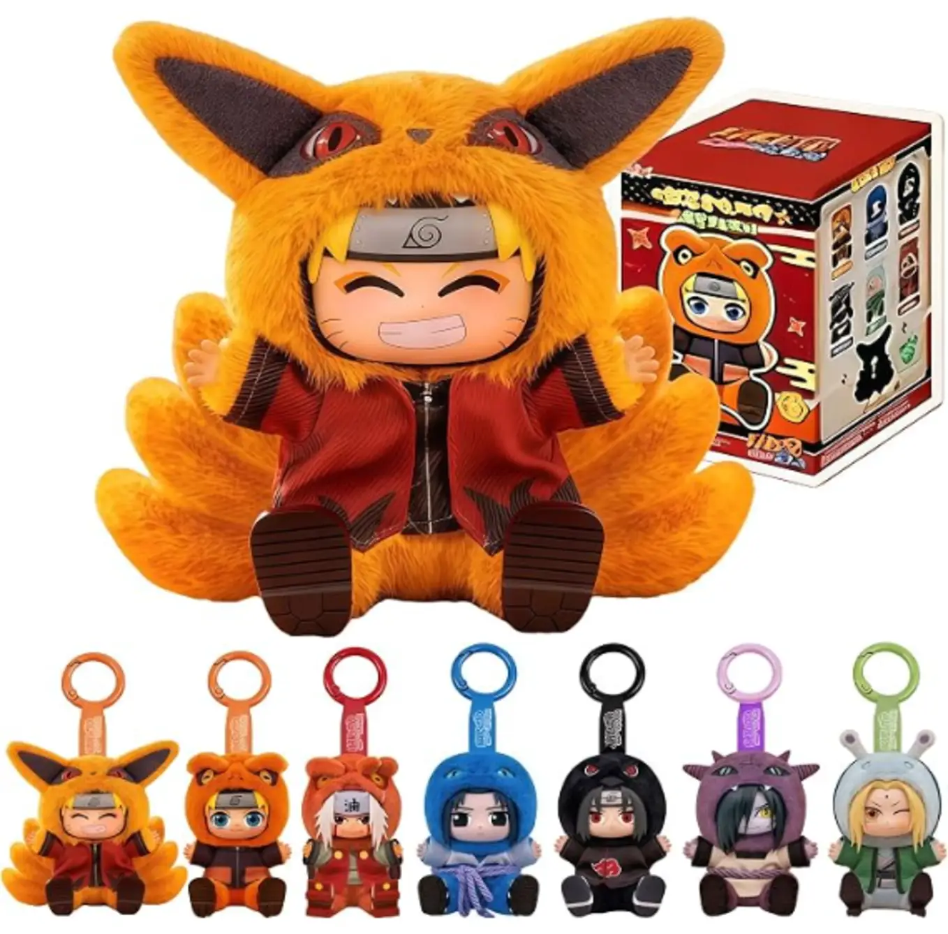 Naruto Shippuden × Cute Beasts Sitting Party Series Figure Blind Box, Collectible Ornament, Cartoon Theme, Multicolor ?Random 1pc