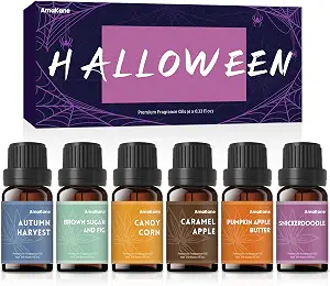 AmaKane Halloween Fall Fragrance Oil Set – 6x10ml Premium Scents for Diffusers, Candle & Soap Making