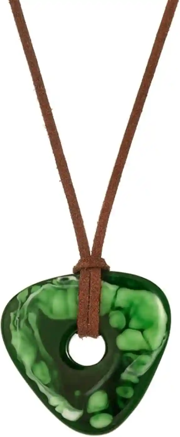 Green Triangle Stone Necklace Costume Accessories for Halloween Cosplay