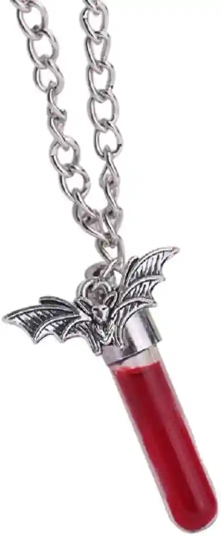 Pingyongchang Terrors Red Blood Bottles Necklaces & Vampire Bats Halloween Choker