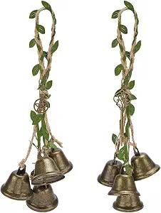 PH PandaHall 2pcs Witch Bells for Door Knob Protection – 10 Inch Vintage Bronze Chimes