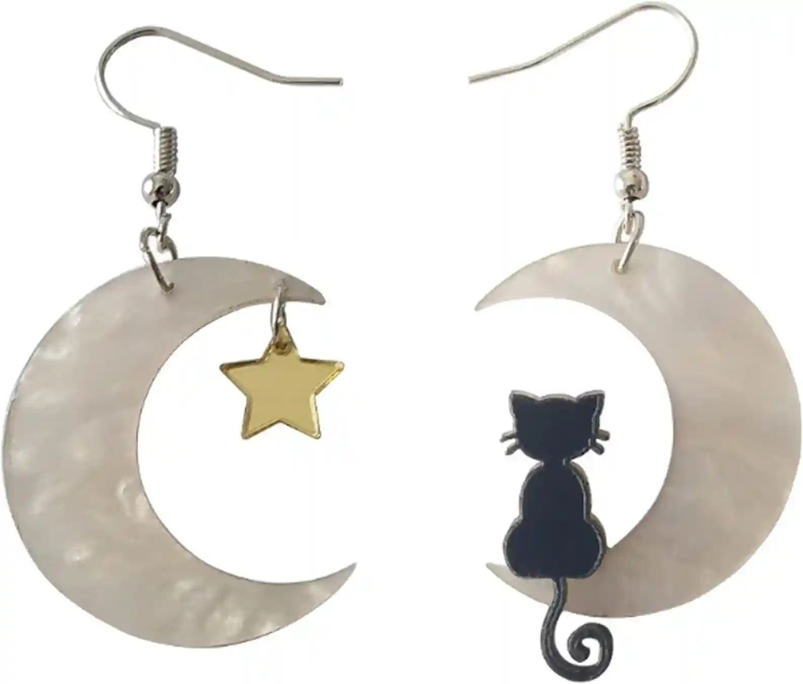 ROSTIVO Moon Star Cat Halloween Acrylic Earrings for Women