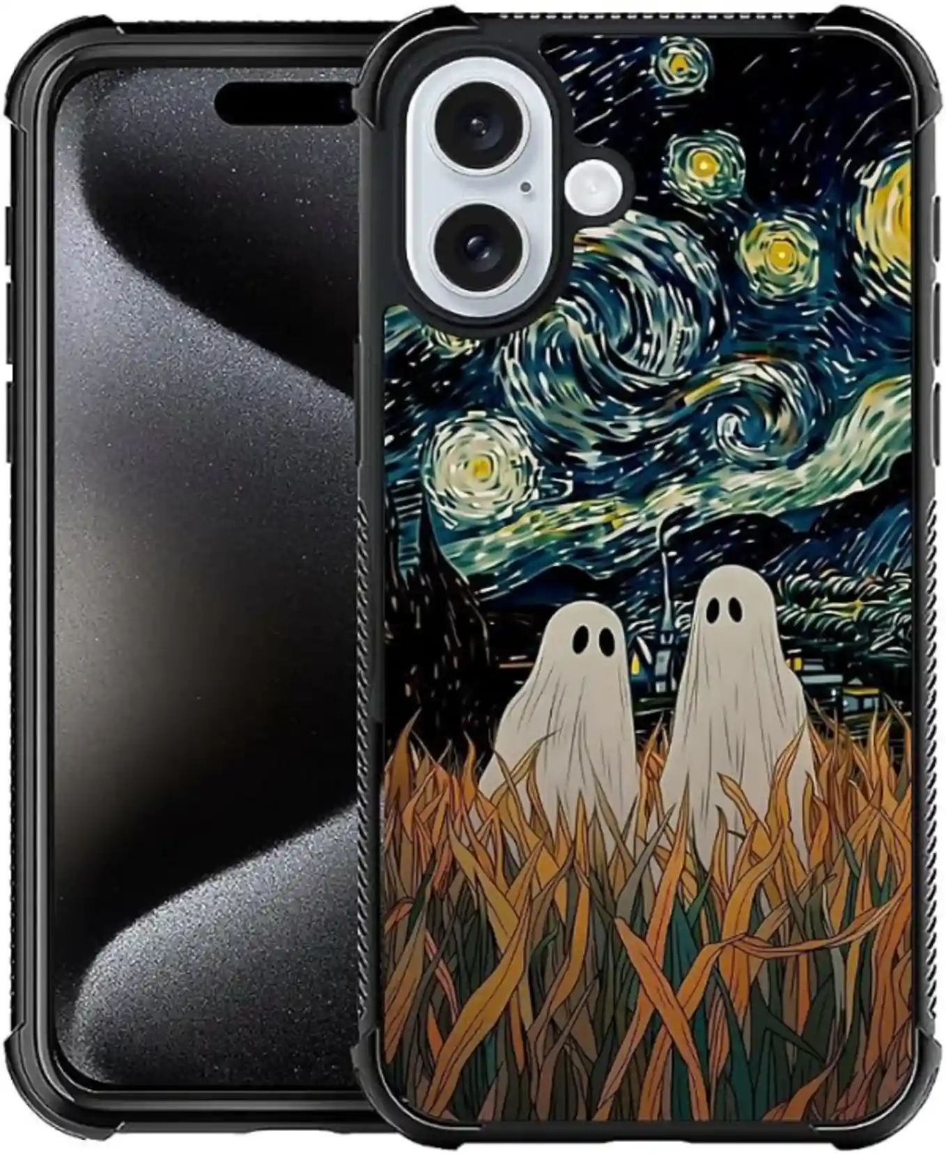 Halloween Ghost Starry Sky Art Phone Case Compatible with iPhone 16