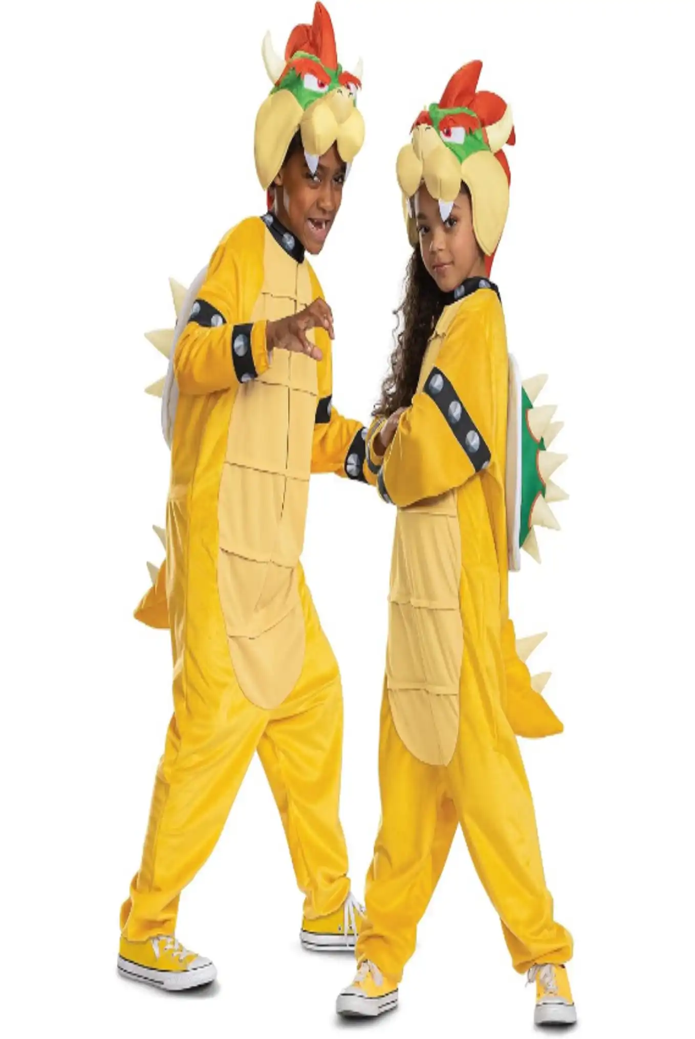 Official Disguise Super Mario Bowser Costume Hooded Jumpsuit for Kids